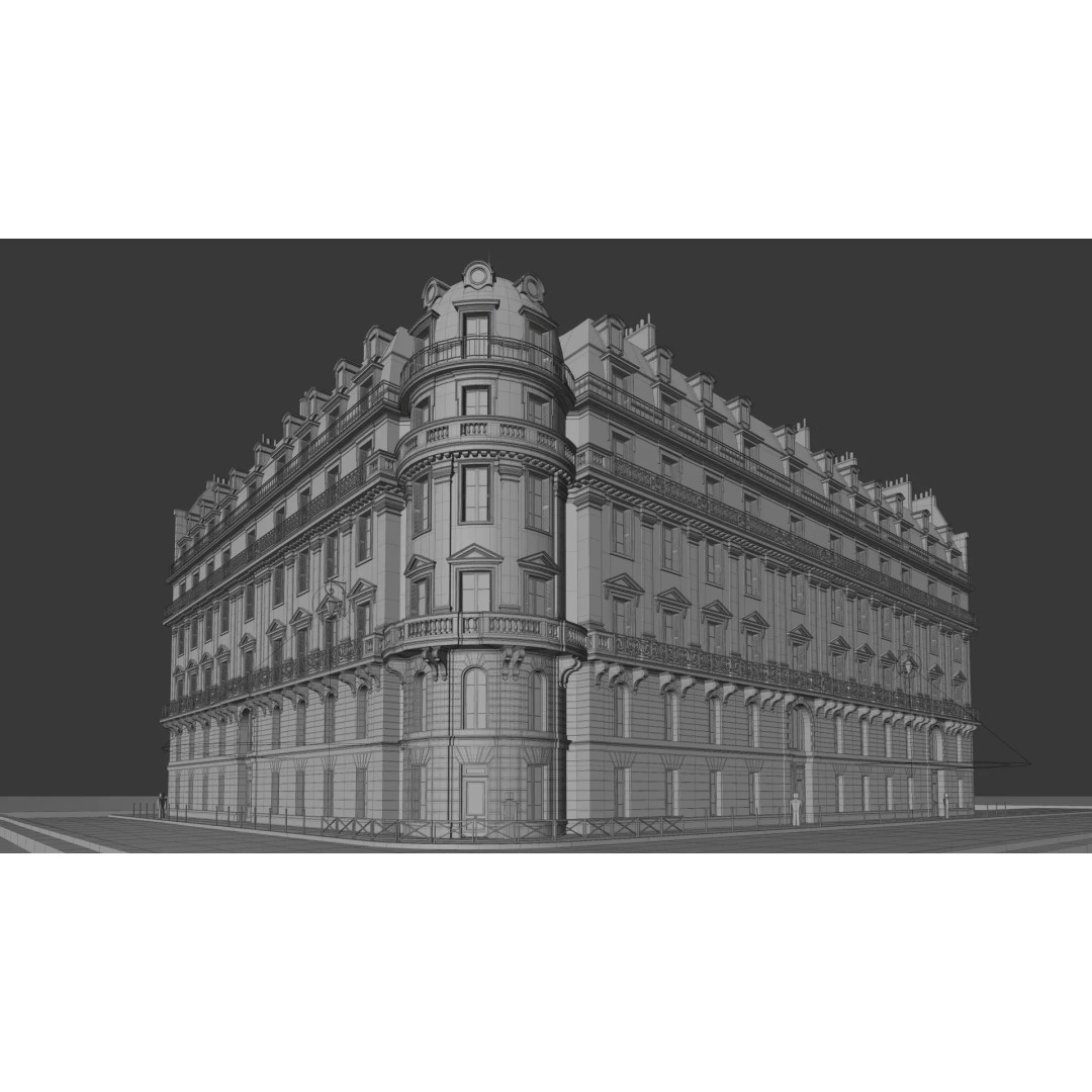 Classical City Building 3D Model – PBR Textured for Archviz, Blender, FBX - View 19