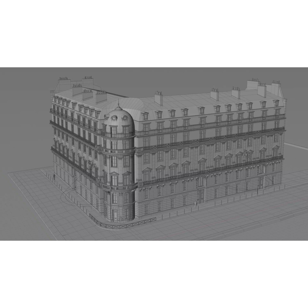Classical City Building 3D Model – PBR Textured for Archviz, Blender, FBX - View 20