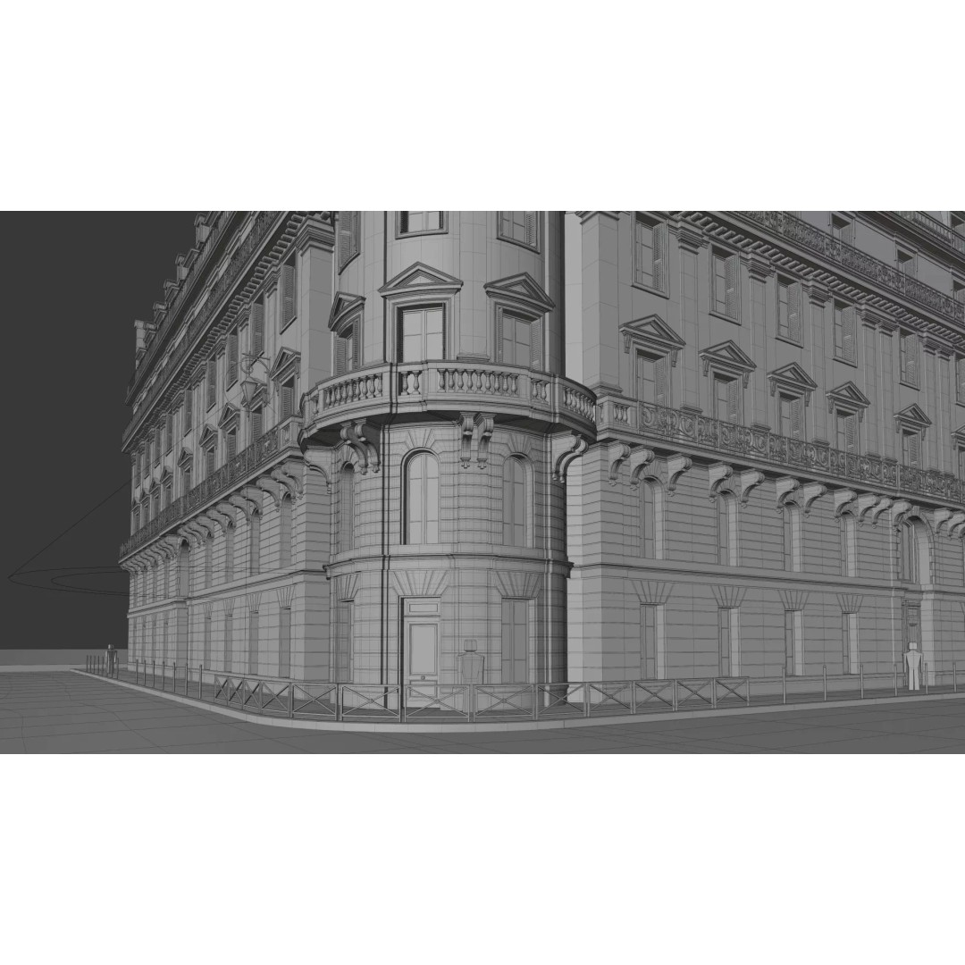 Classical City Building 3D Model – PBR Textured for Archviz, Blender, FBX - View 21