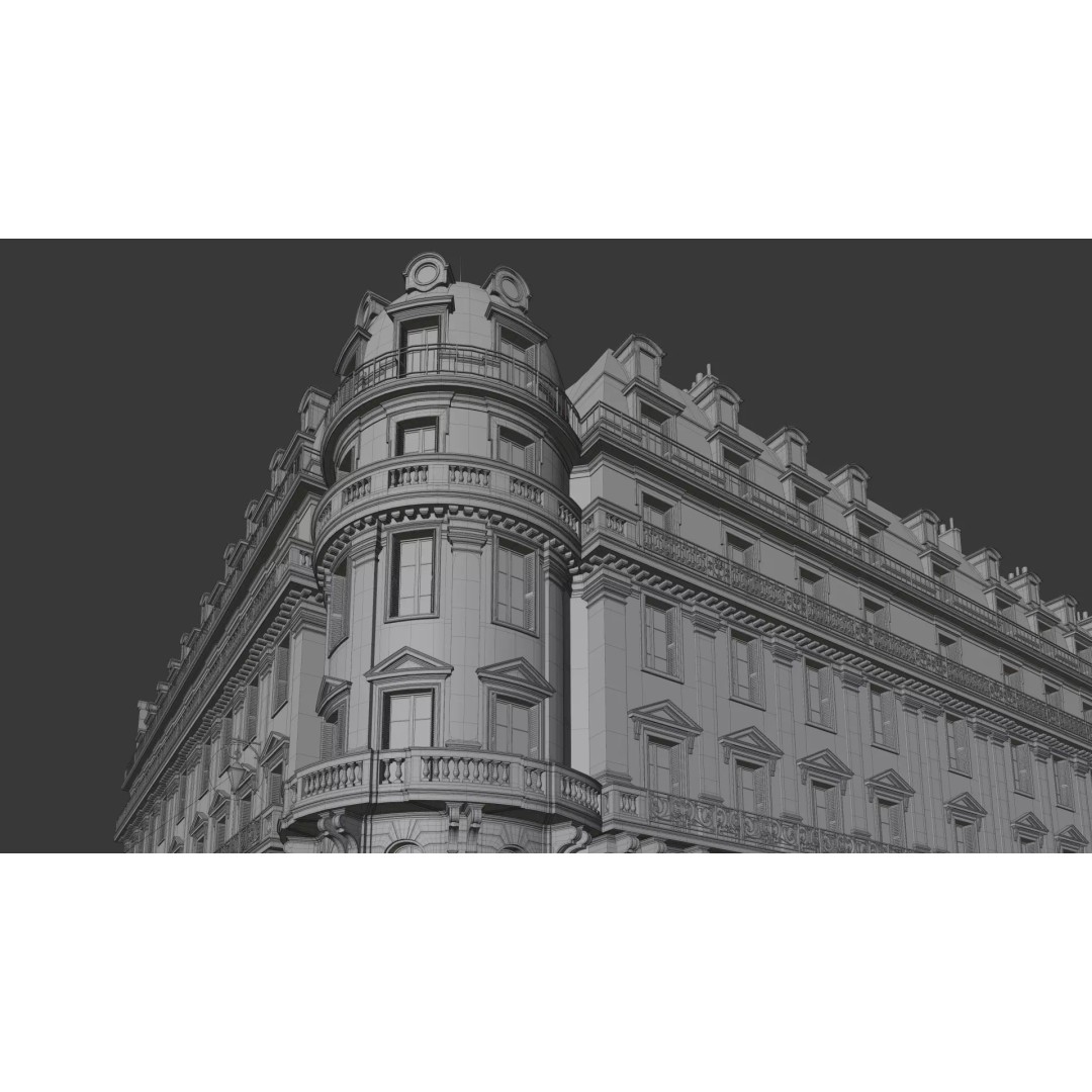 Classical City Building 3D Model – PBR Textured for Archviz, Blender, FBX - View 22