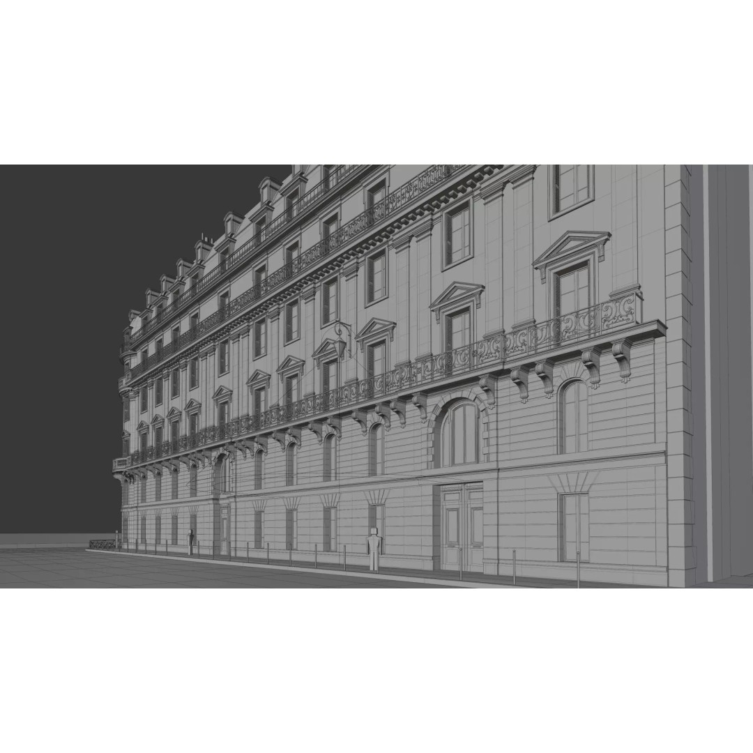 Classical City Building 3D Model – PBR Textured for Archviz, Blender, FBX - View 23