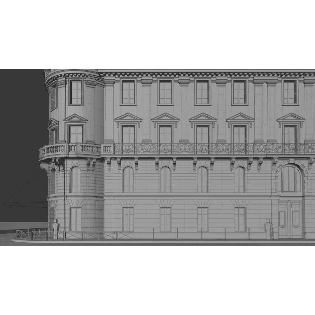 Classical City Building 3D Model – PBR Textured for Archviz, Blender, FBX - View 25