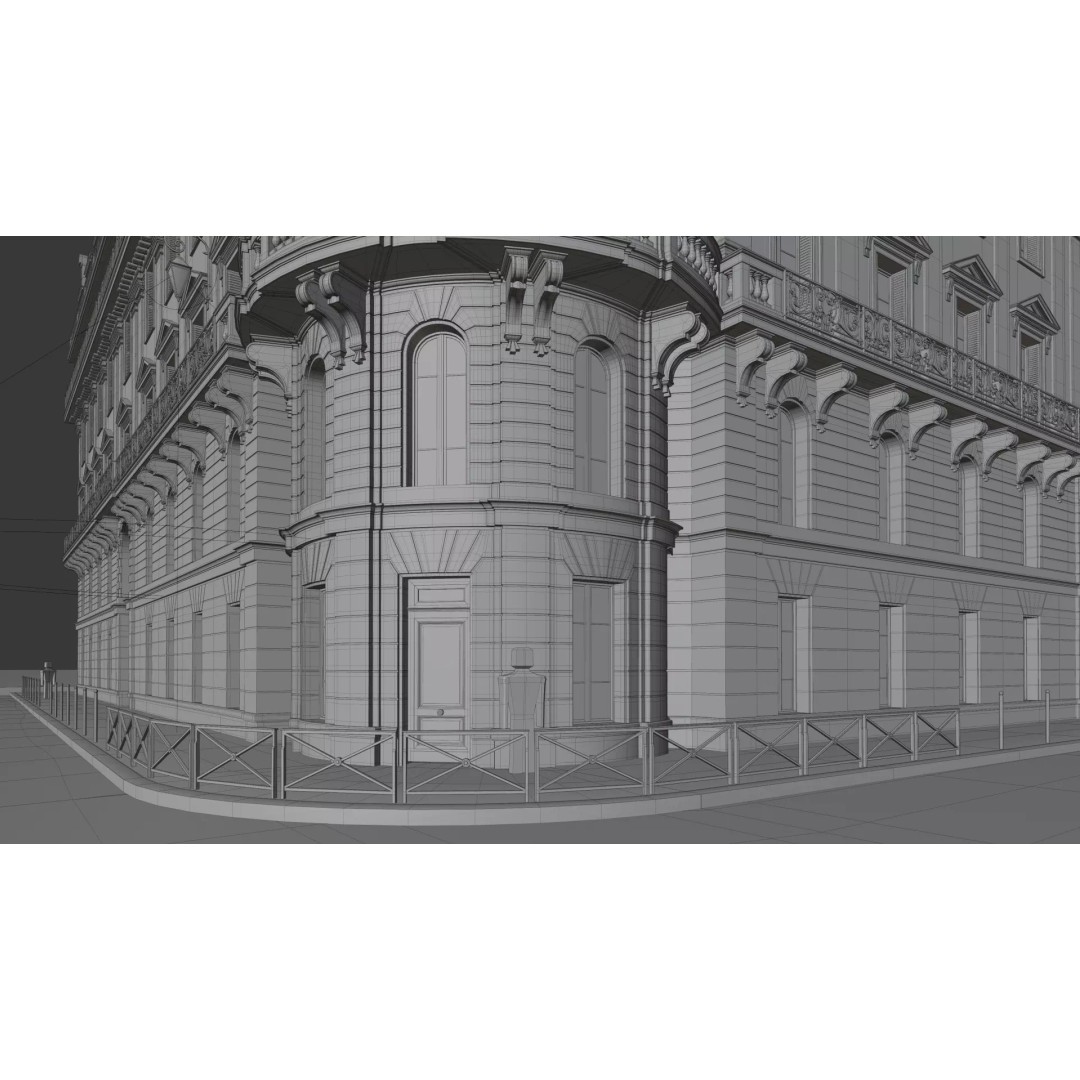 Classical City Building 3D Model – PBR Textured for Archviz, Blender, FBX - View 26