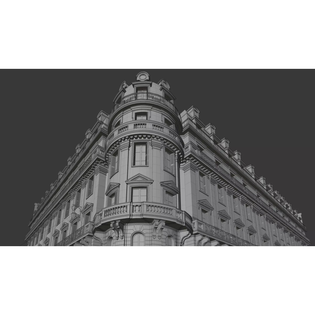 Classical City Building 3D Model – PBR Textured for Archviz, Blender, FBX - View 27