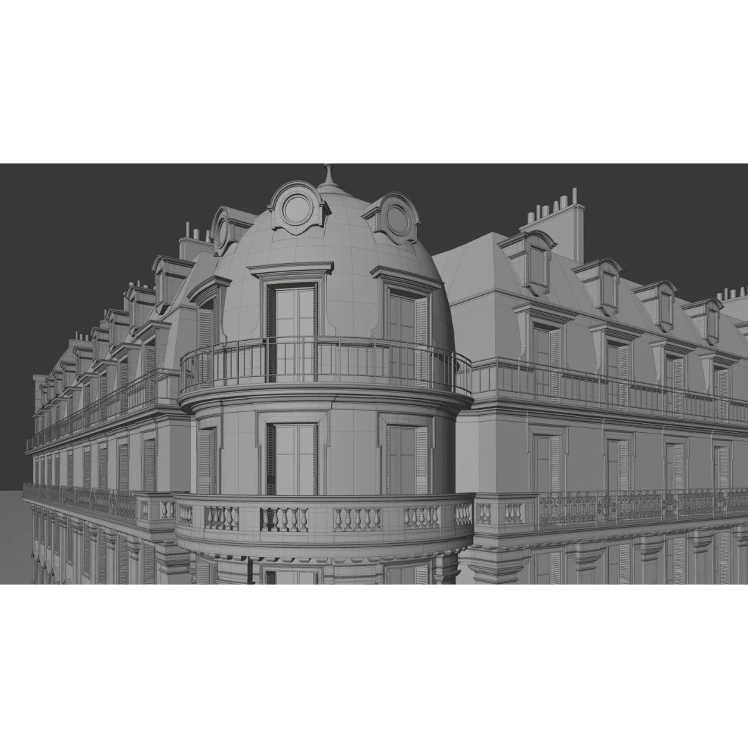 Classical City Building 3D Model – PBR Textured for Archviz, Blender, FBX - View 28