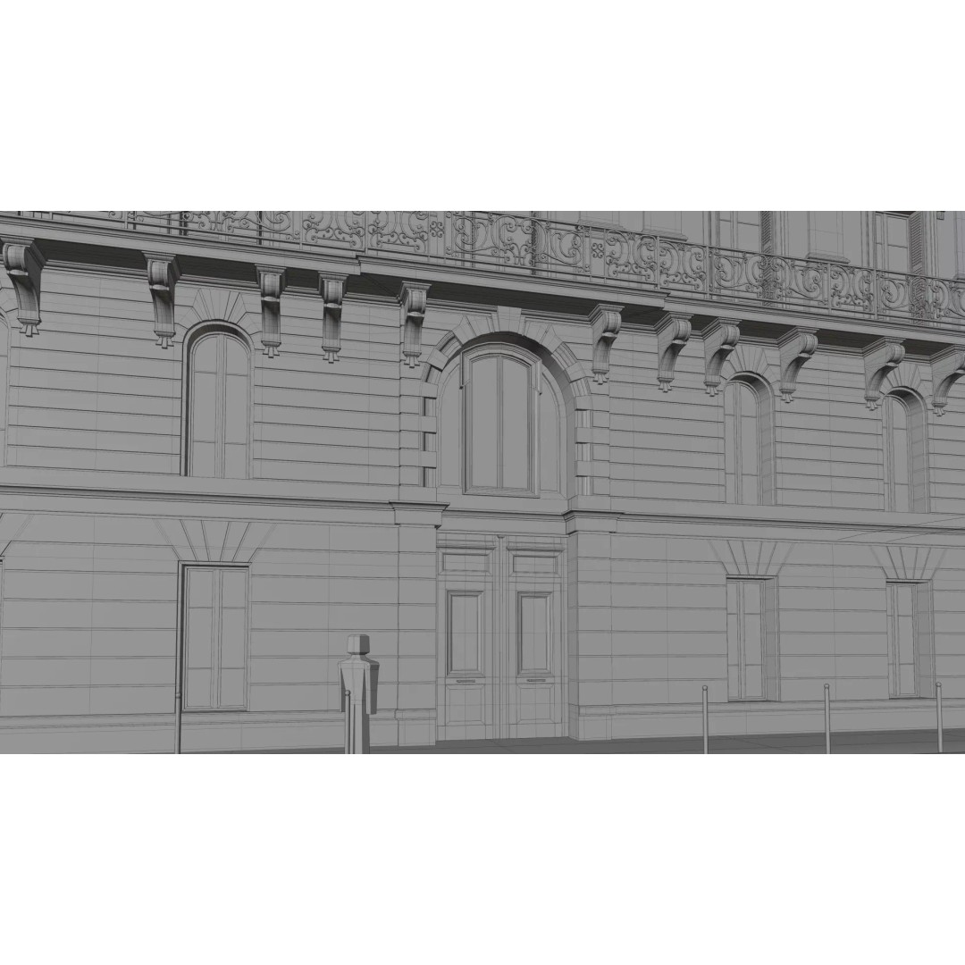 Classical City Building 3D Model – PBR Textured for Archviz, Blender, FBX - View 29