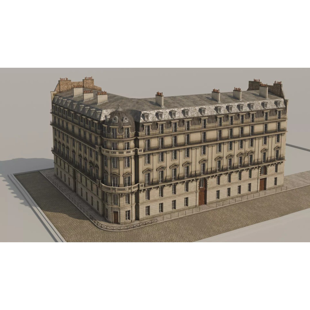 Classical City Building 3D Model – PBR Textured for Archviz, Blender, FBX - View 3