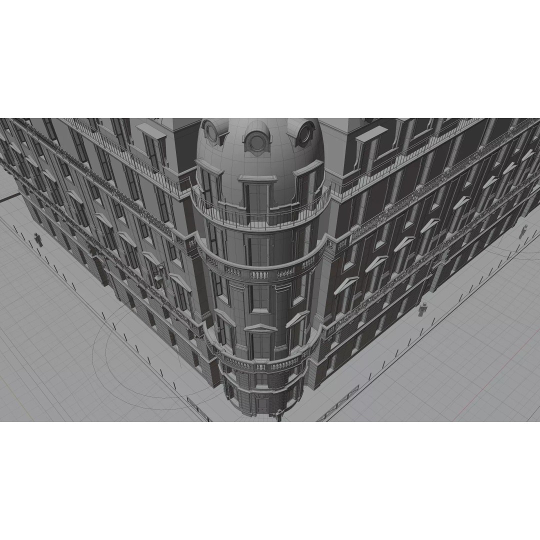 Classical City Building 3D Model – PBR Textured for Archviz, Blender, FBX - View 30