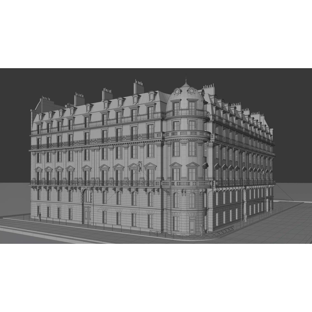 Classical City Building 3D Model – PBR Textured for Archviz, Blender, FBX - View 31