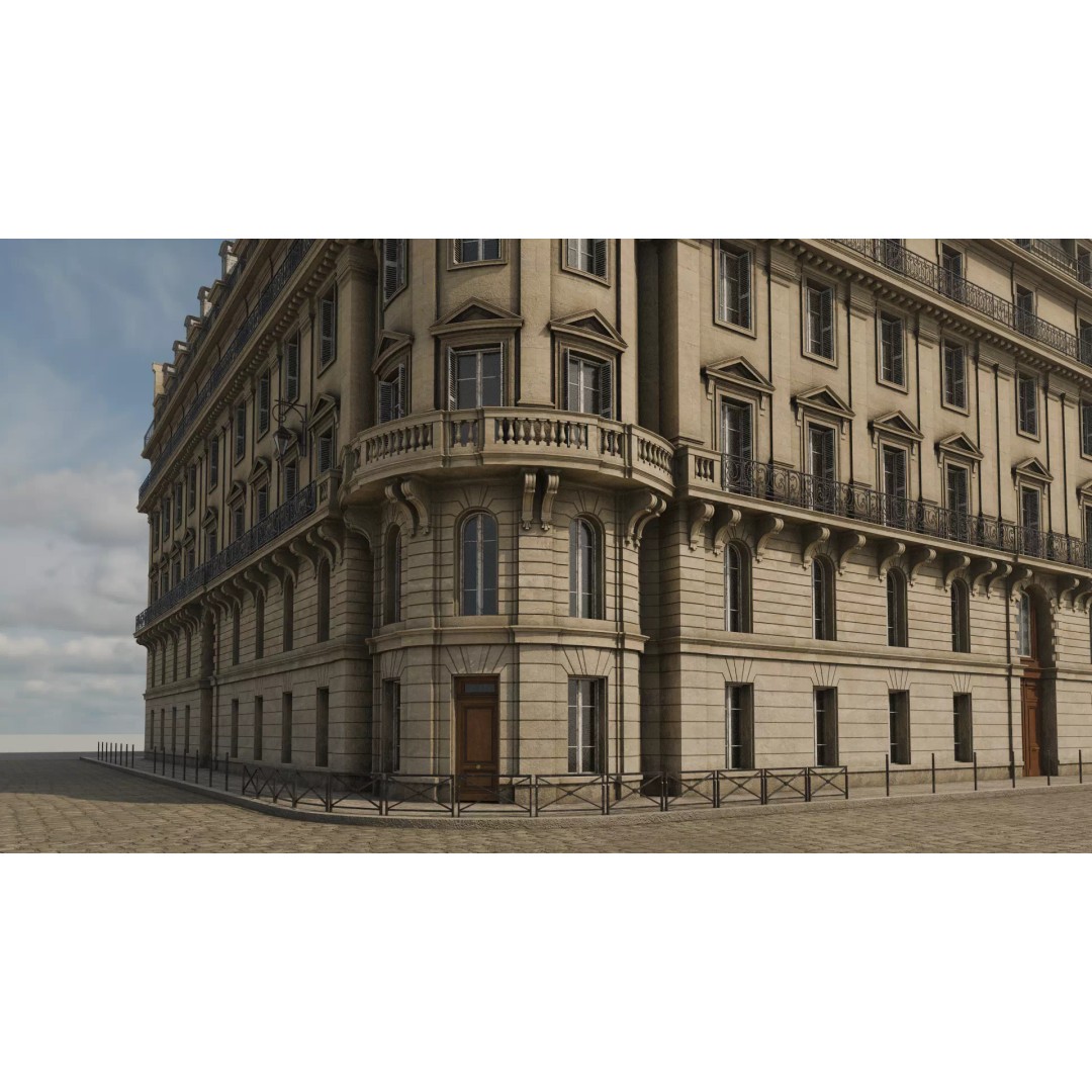 Classical City Building 3D Model – PBR Textured for Archviz, Blender, FBX - View 4