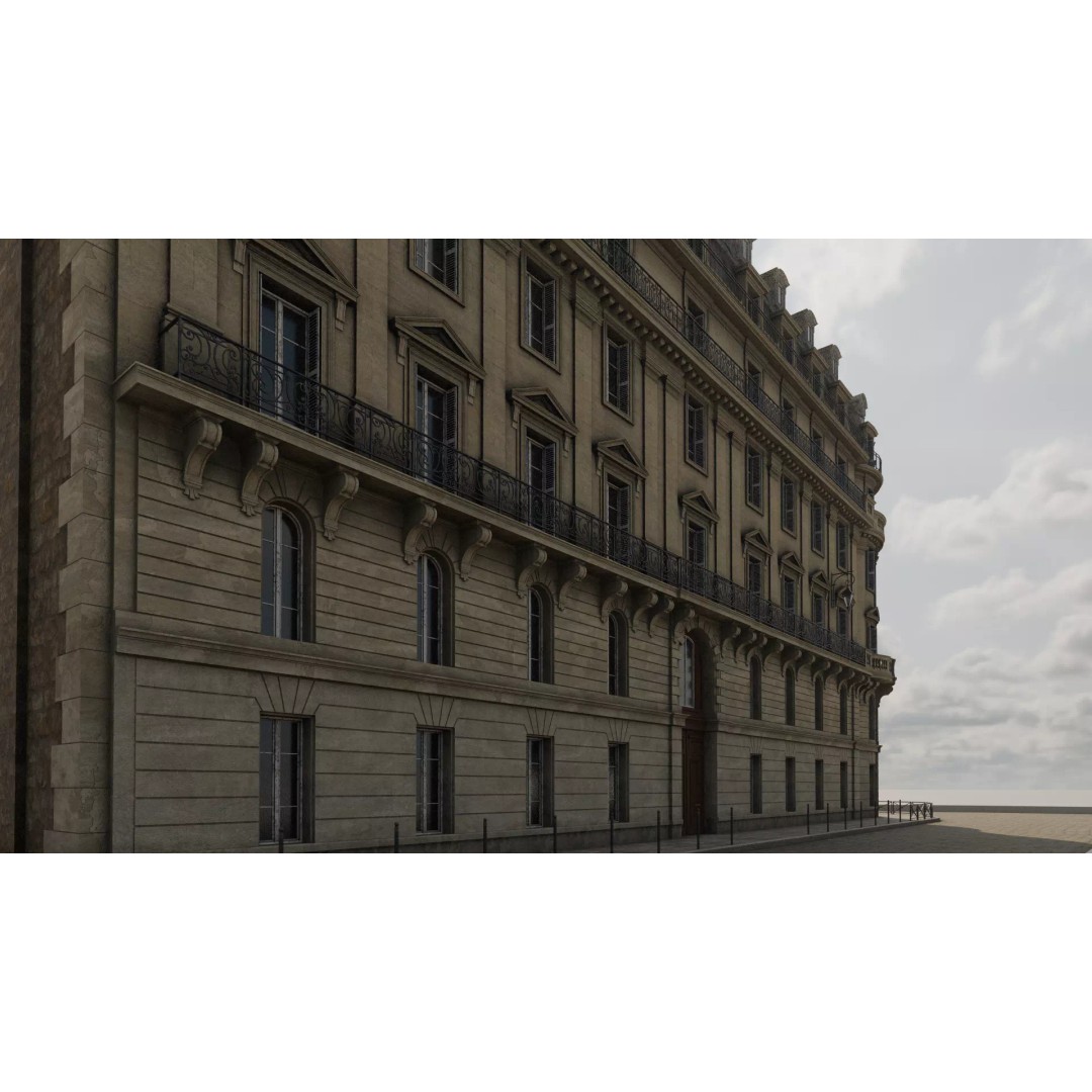 Classical City Building 3D Model – PBR Textured for Archviz, Blender, FBX - View 7