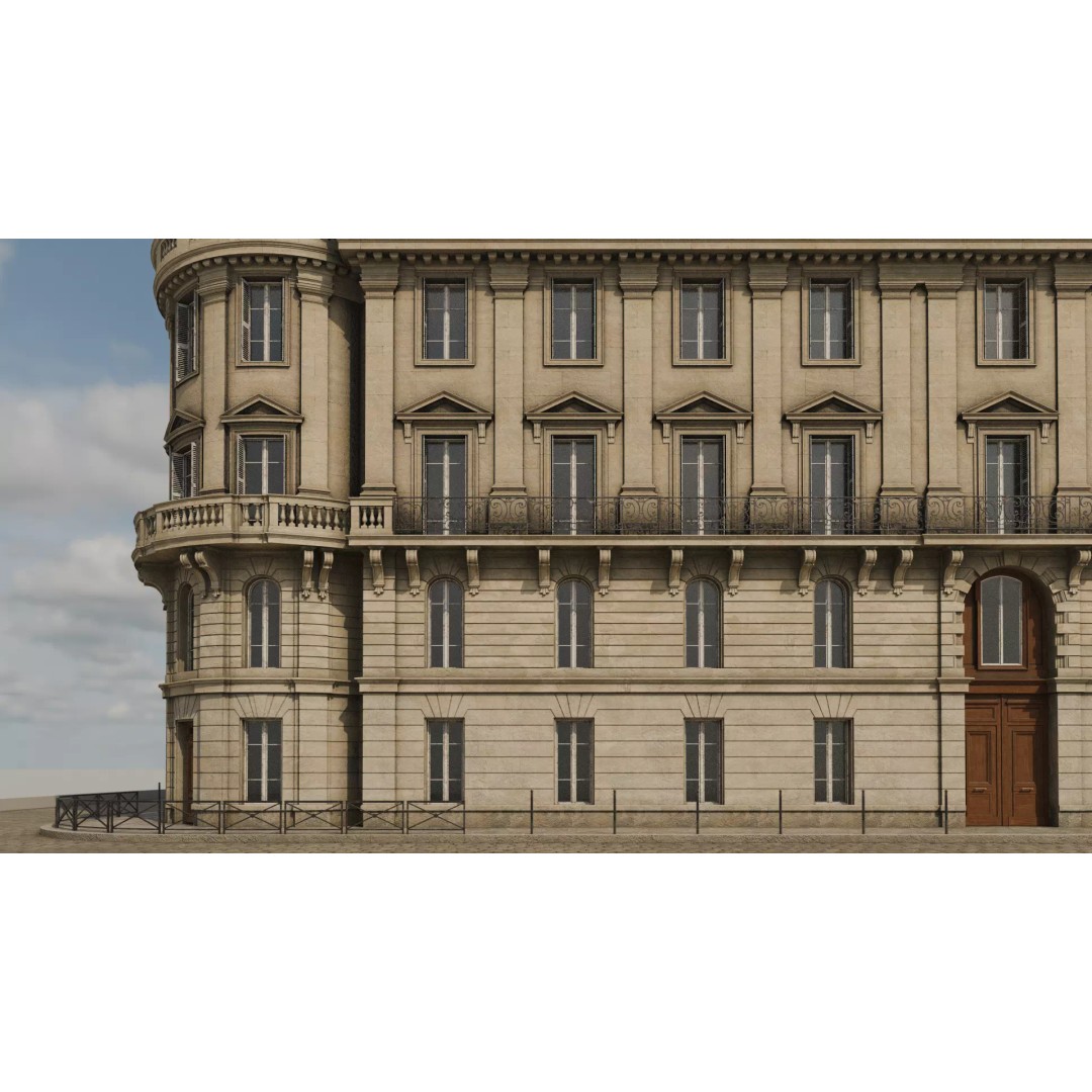 Classical City Building 3D Model – PBR Textured for Archviz, Blender, FBX - View 8