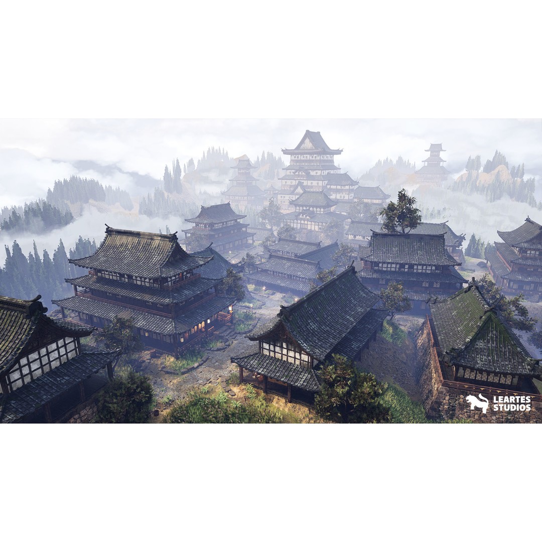 Feudal Japanese Castle 3D Model – Low Poly Environment, Game Ready - View 10