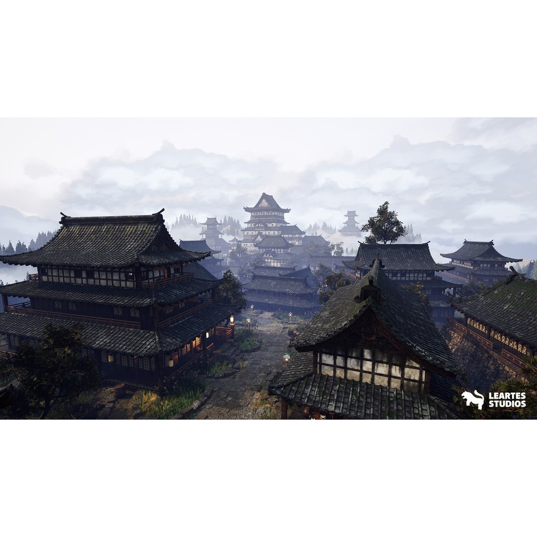 Feudal Japanese Castle 3D Model – Low Poly Environment, Game Ready - View 13