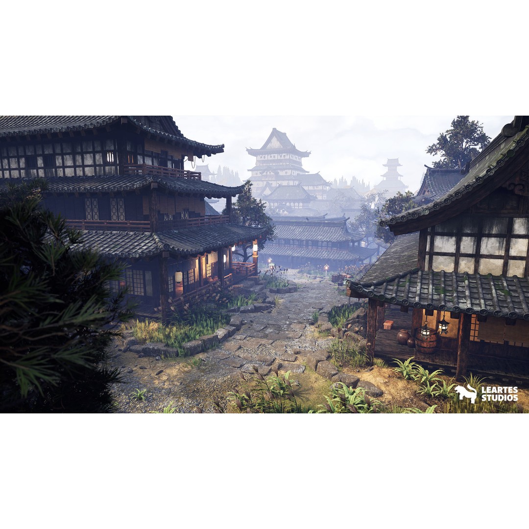 Feudal Japanese Castle 3D Model – Low Poly Environment, Game Ready - View 4