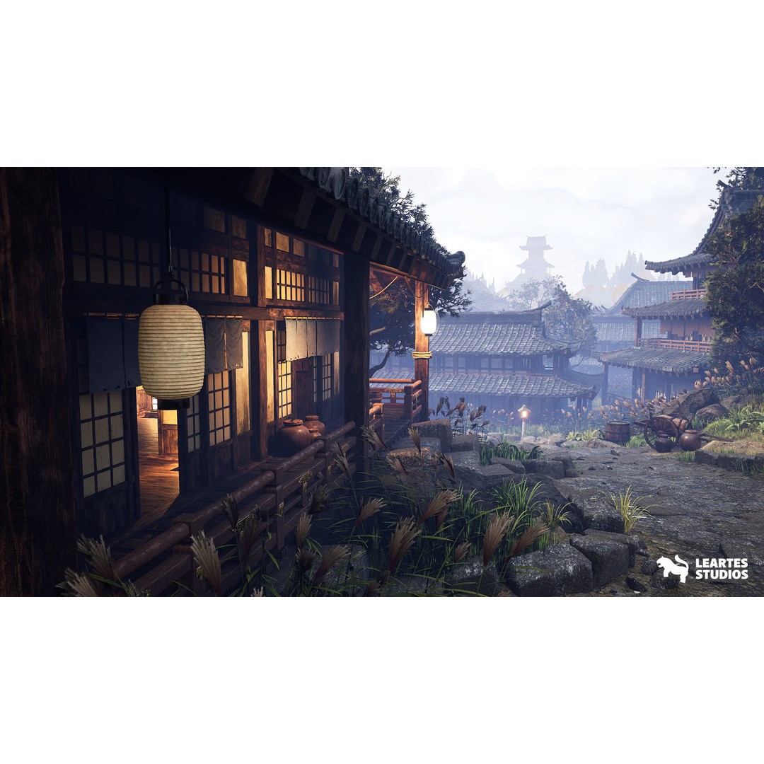 Feudal Japanese Castle 3D Model – Low Poly Environment, Game Ready - View 6