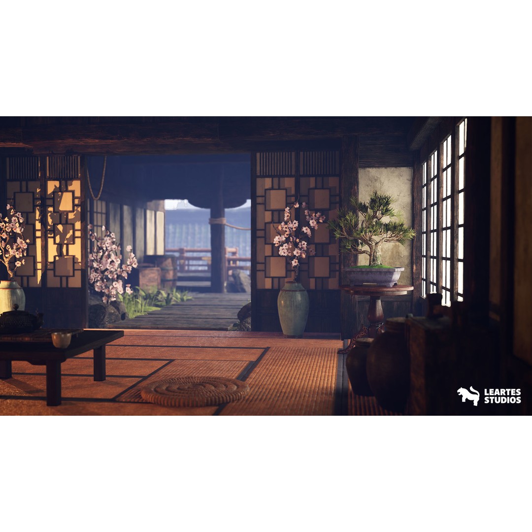 Feudal Japanese Castle 3D Model – Low Poly Environment, Game Ready - View 8