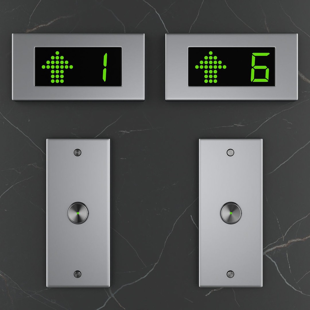 OTIS 2000 R Elevator 3D Model – Realistic Animation, PBR, Blender, FBX - View 15