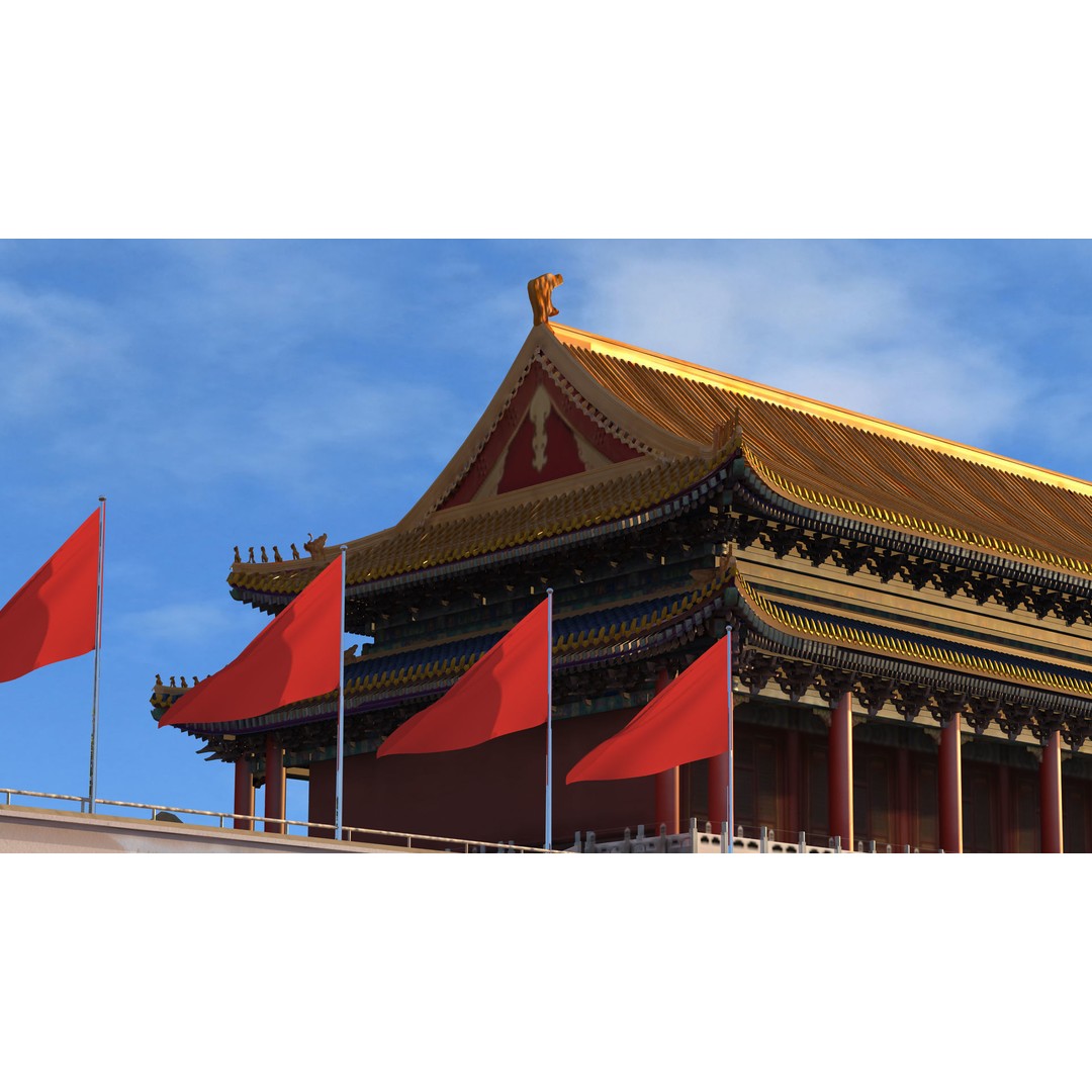 Tiananmen Square 3D Model – Detailed Architectural Asset, FBX, OBJ - View 4