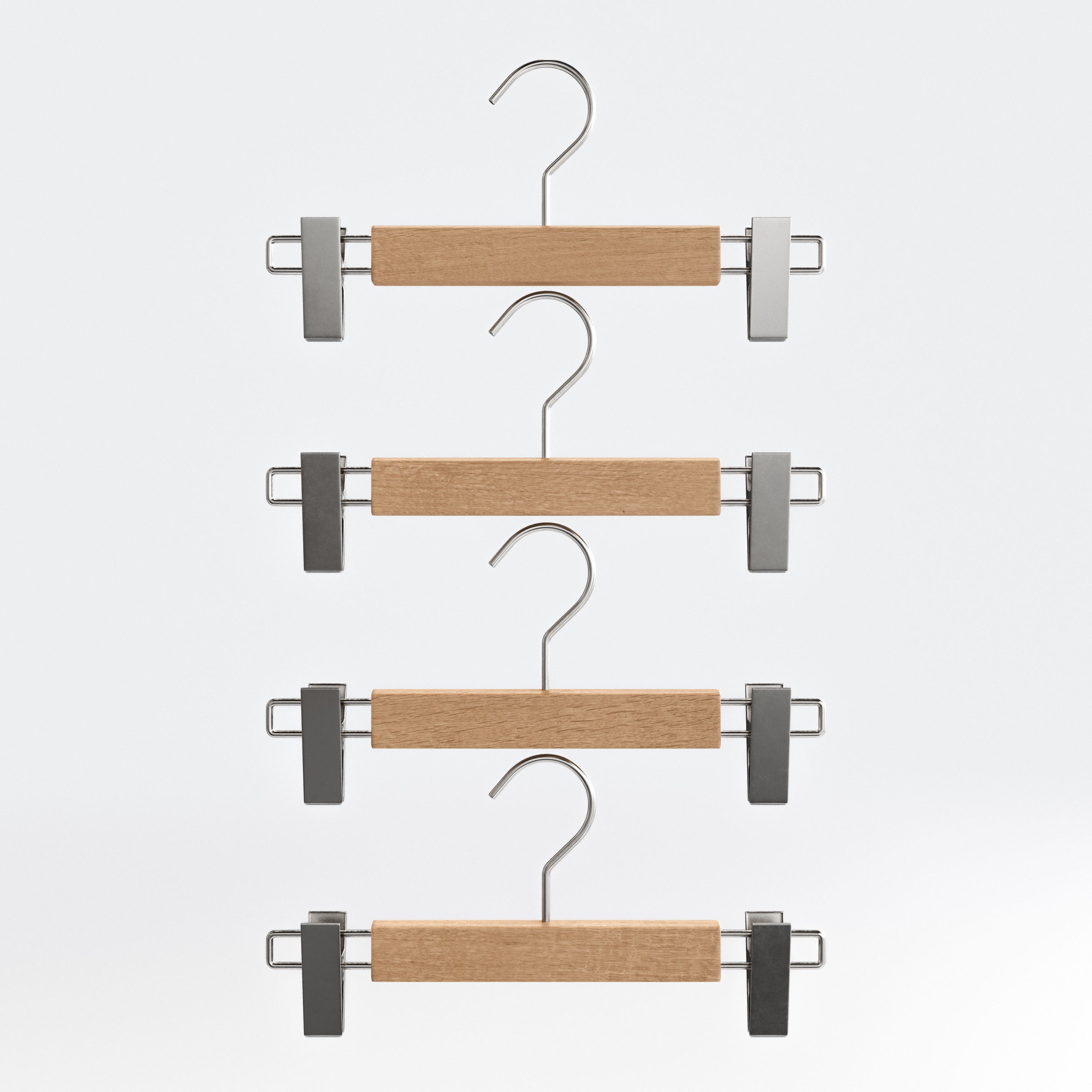 Wooden Clothes Hangers Collection - Low-Poly 3D Model - View 11