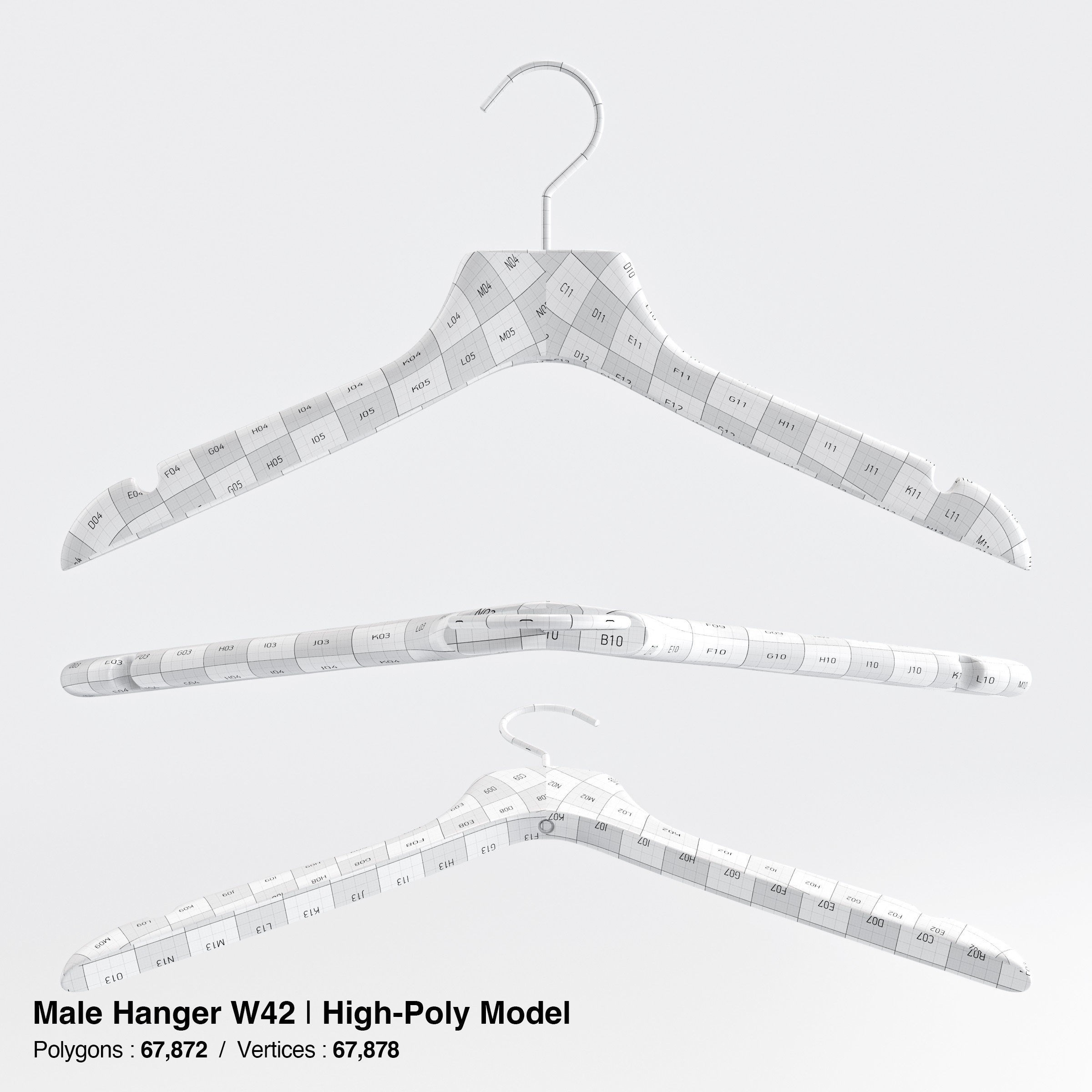 Wooden Clothes Hangers Collection - Low-Poly 3D Model - View 15