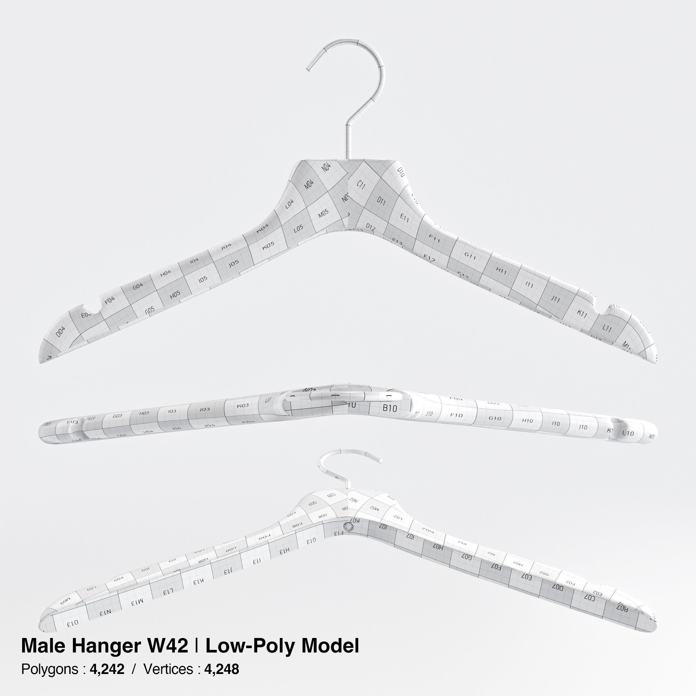 Wooden Clothes Hangers Collection - Low-Poly 3D Model - View 18