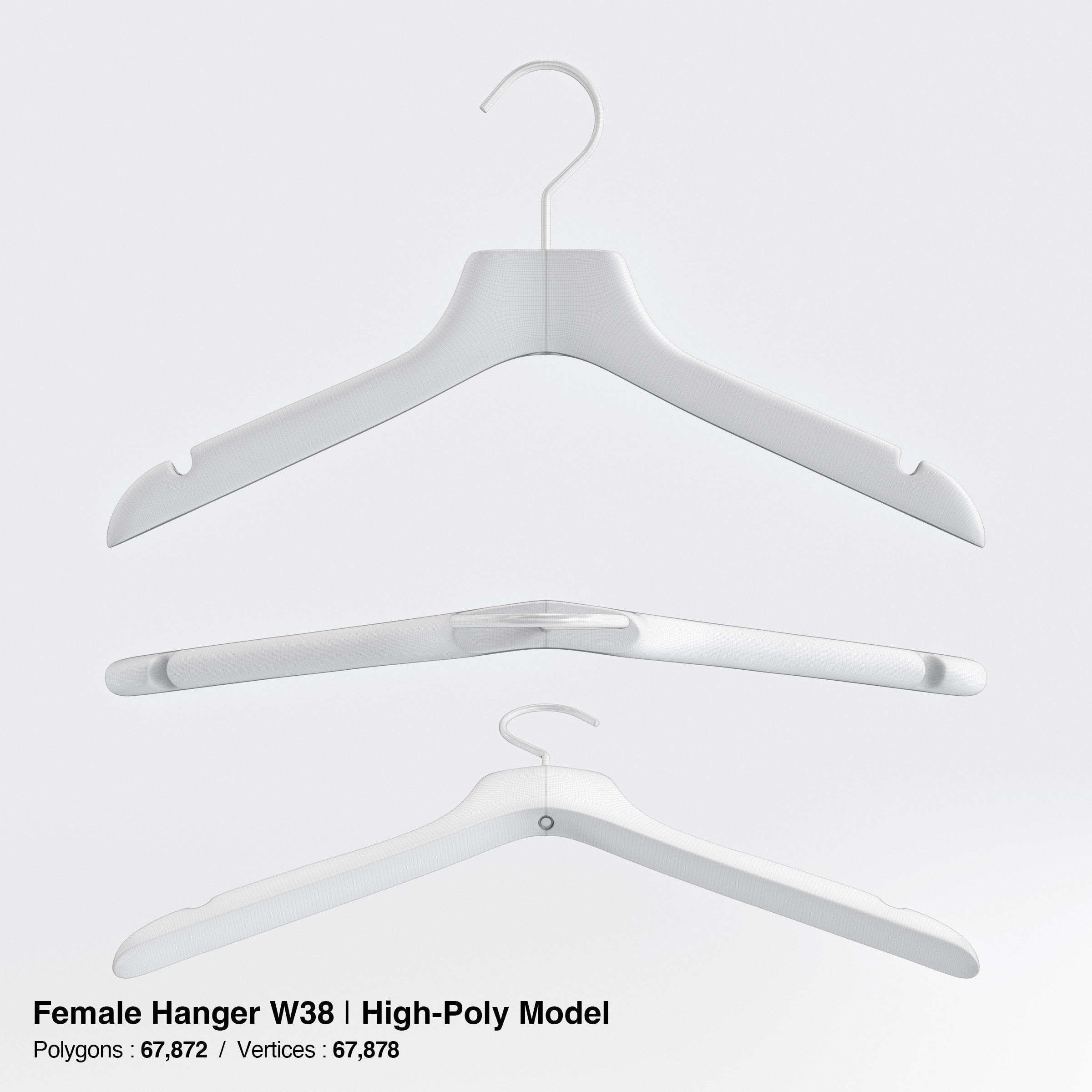 Wooden Clothes Hangers Collection - Low-Poly 3D Model - View 20