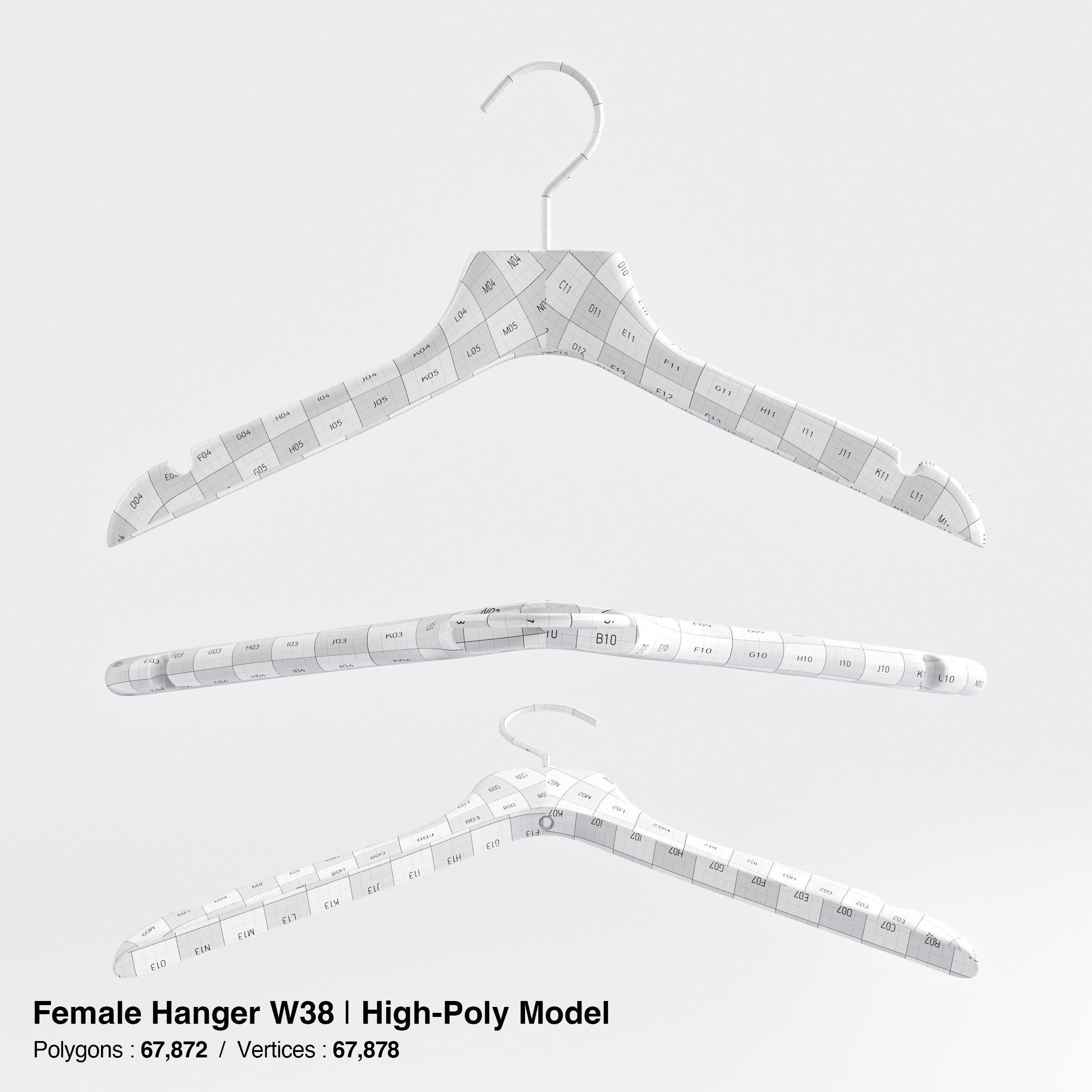 Wooden Clothes Hangers Collection - Low-Poly 3D Model - View 21