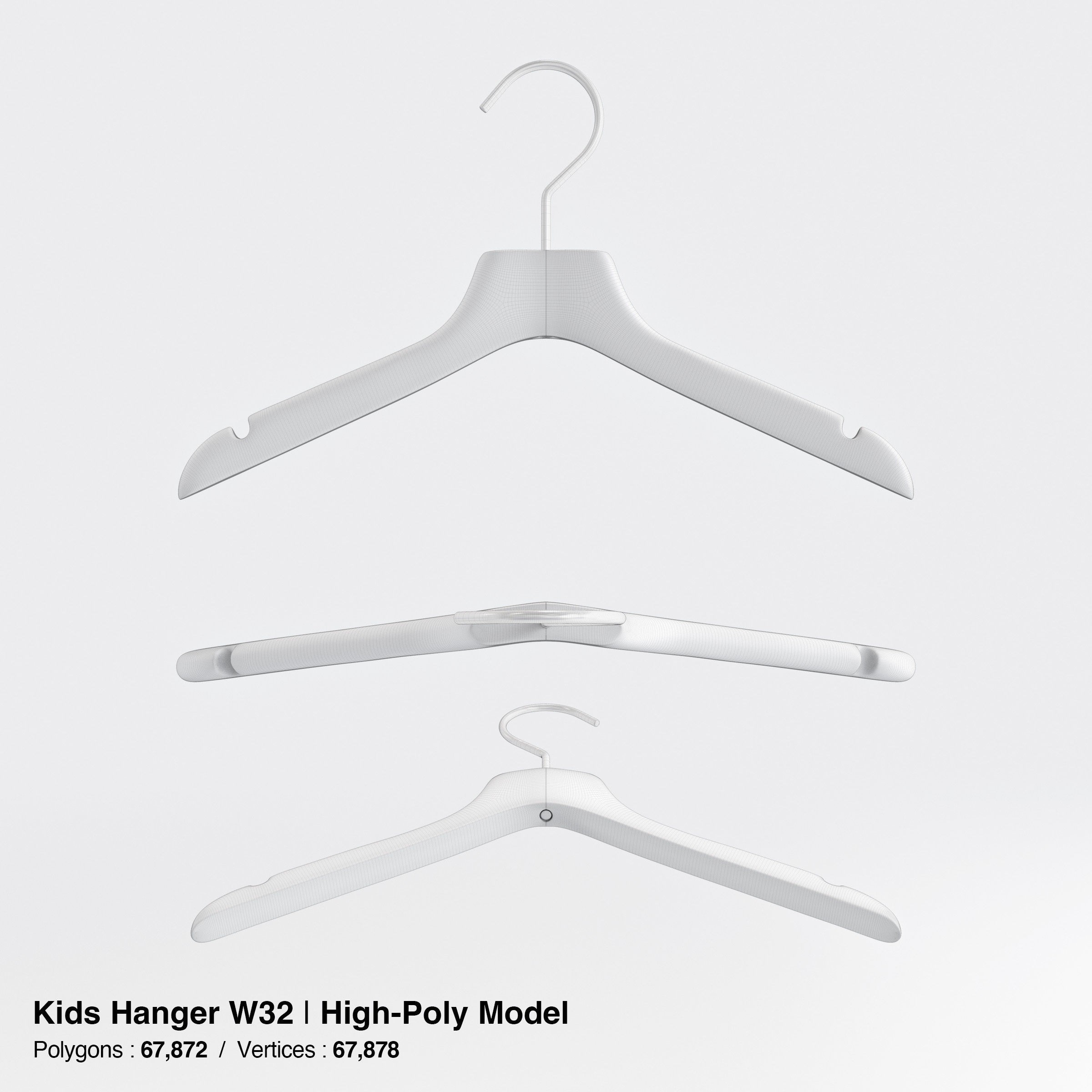 Wooden Clothes Hangers Collection - Low-Poly 3D Model - View 26