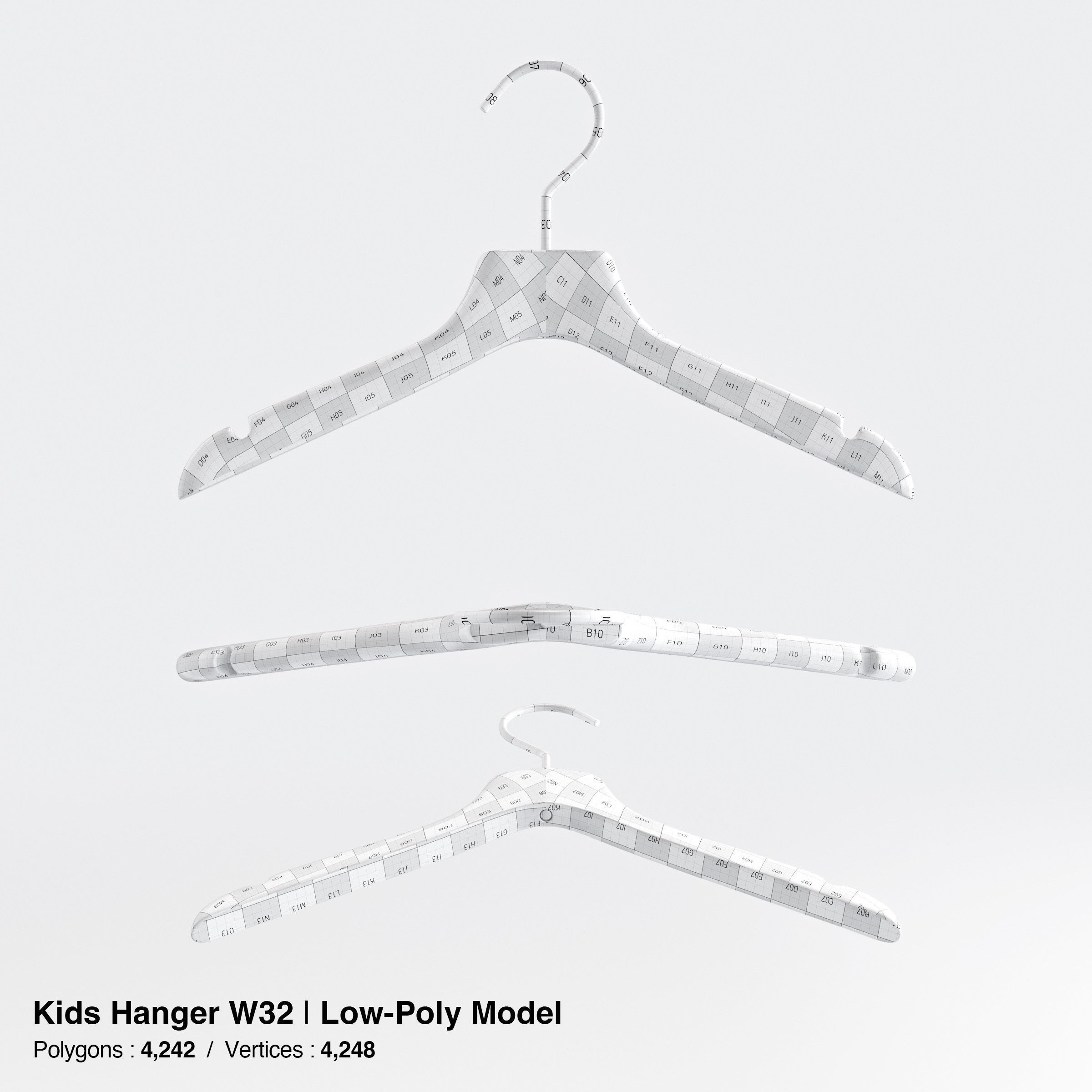 Wooden Clothes Hangers Collection - Low-Poly 3D Model - View 30