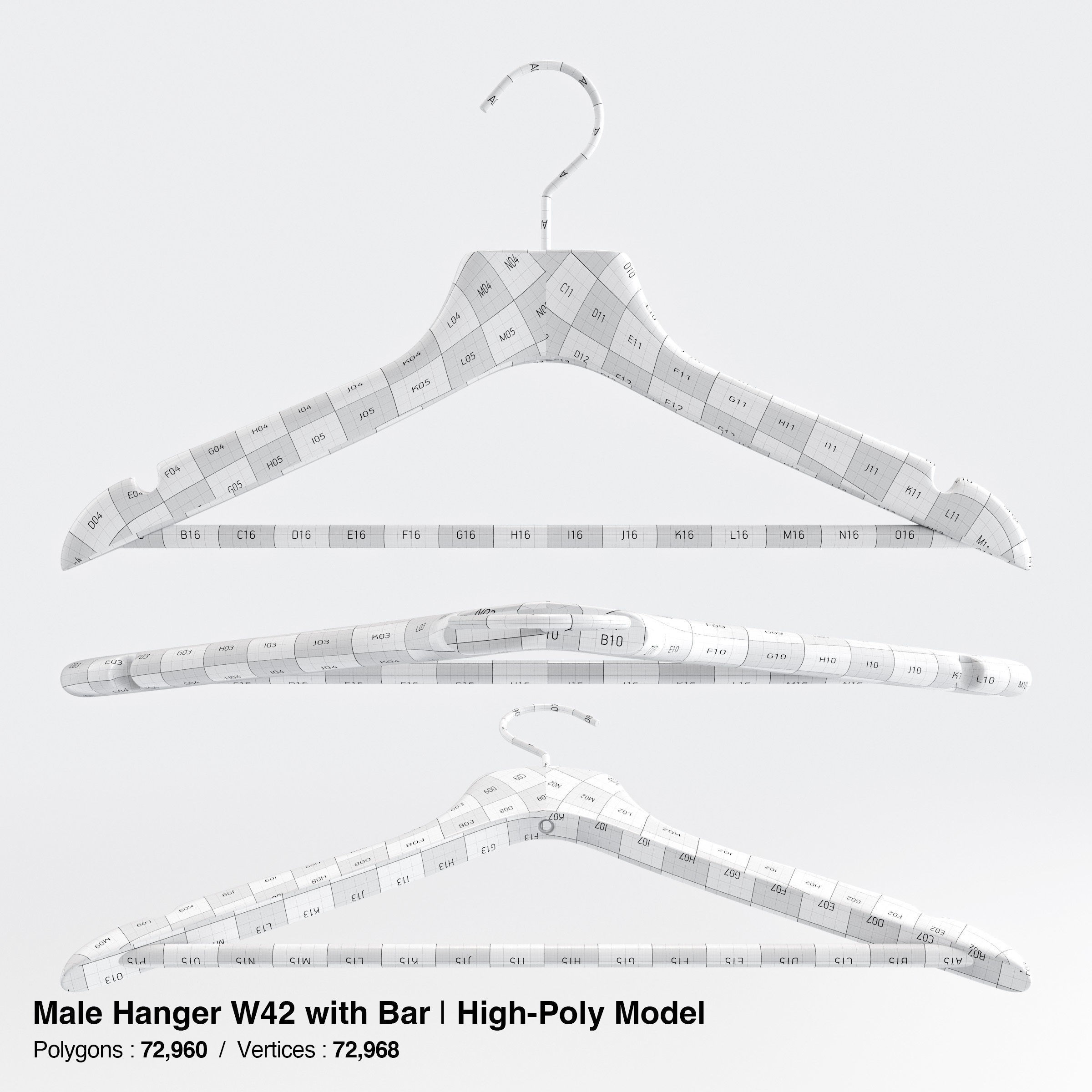 Wooden Clothes Hangers Collection - Low-Poly 3D Model - View 33