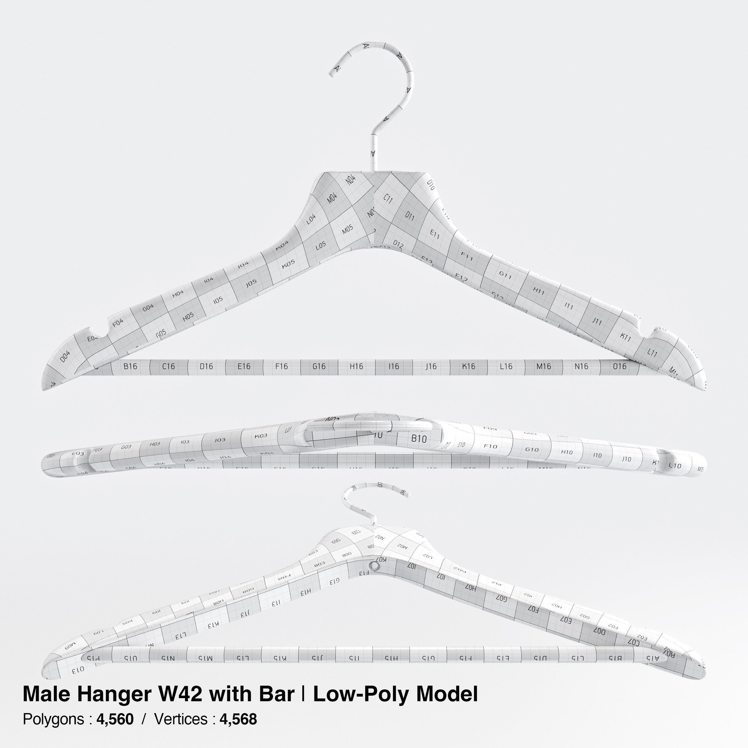 Wooden Clothes Hangers Collection - Low-Poly 3D Model - View 36