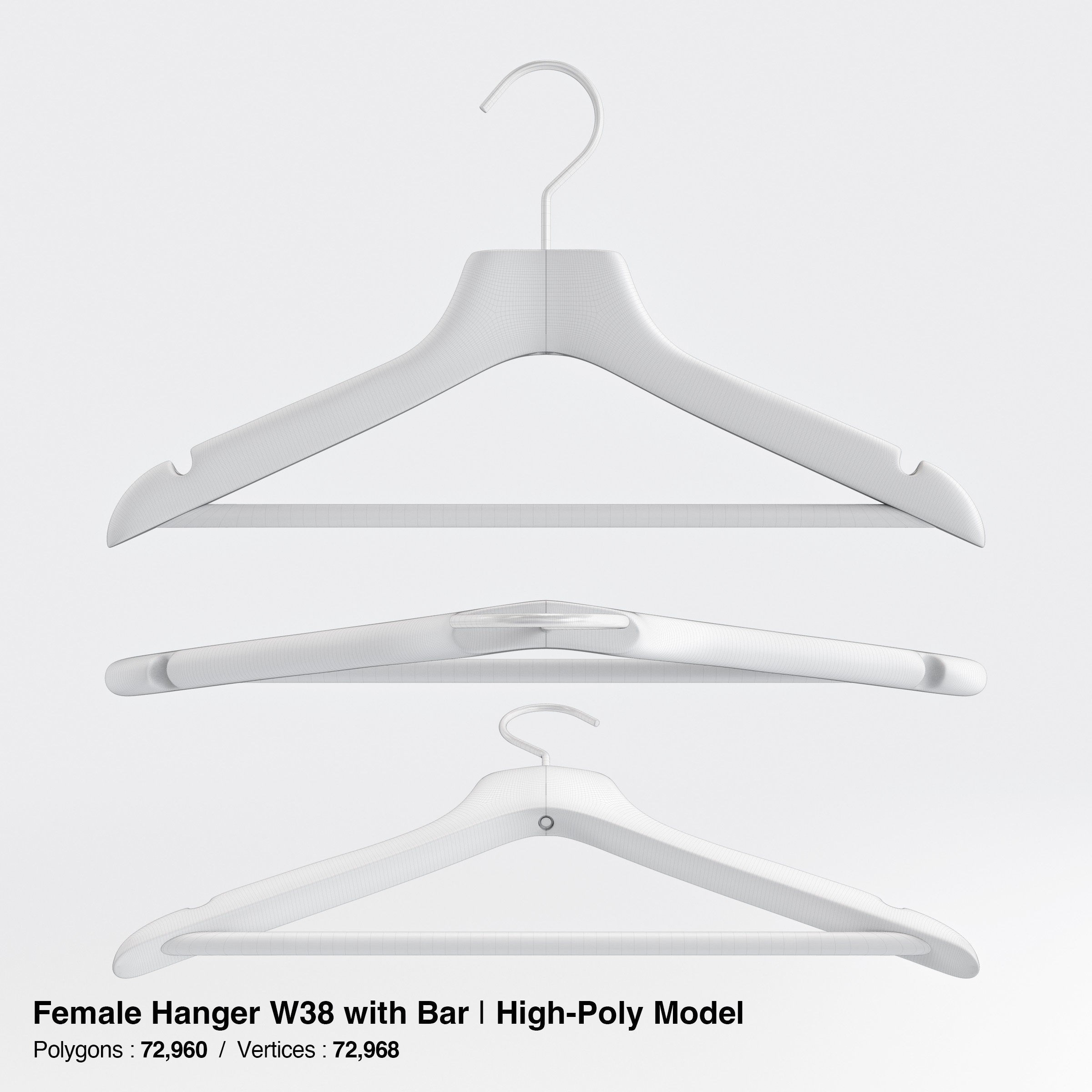 Wooden Clothes Hangers Collection - Low-Poly 3D Model - View 38