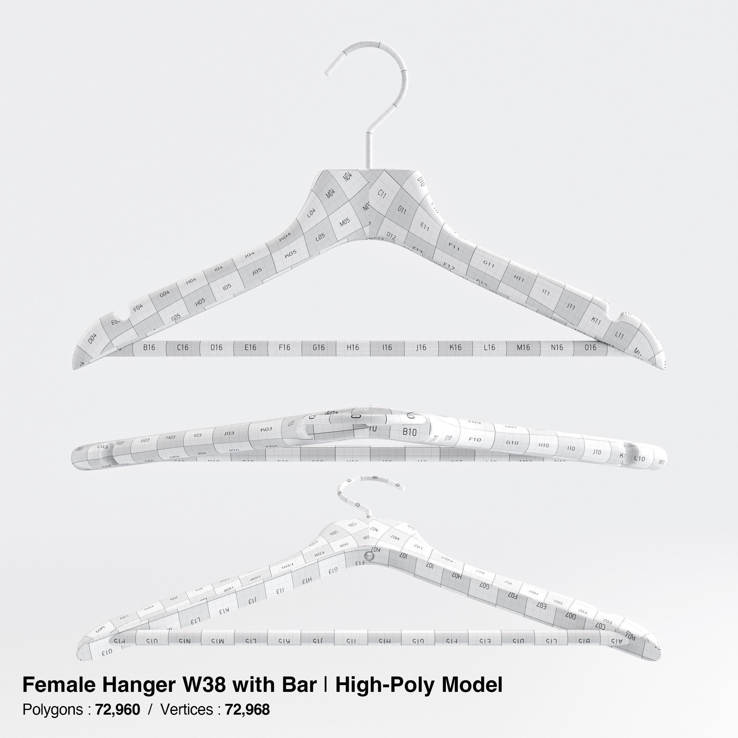 Wooden Clothes Hangers Collection - Low-Poly 3D Model - View 39