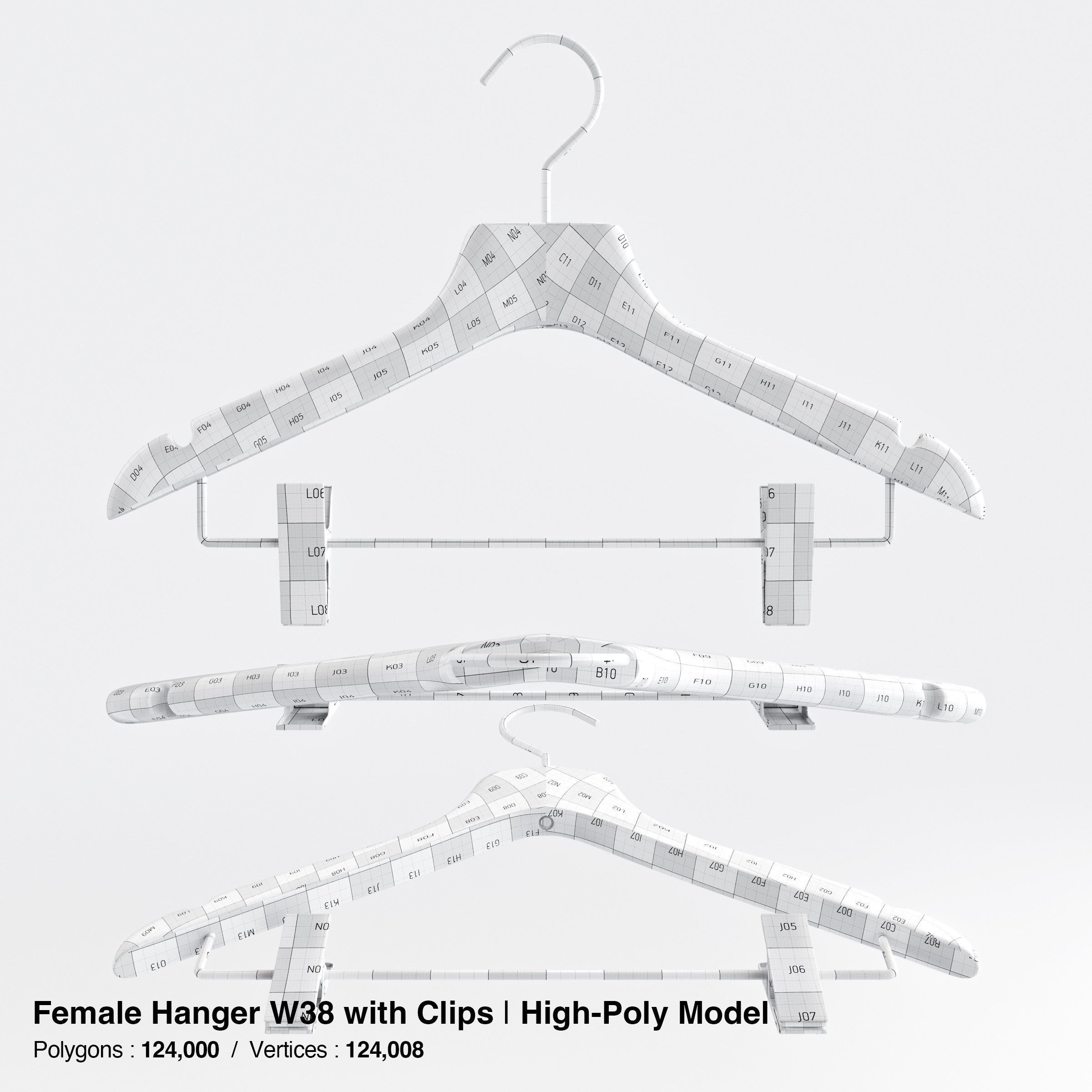 Wooden Clothes Hangers Collection - Low-Poly 3D Model - View 51