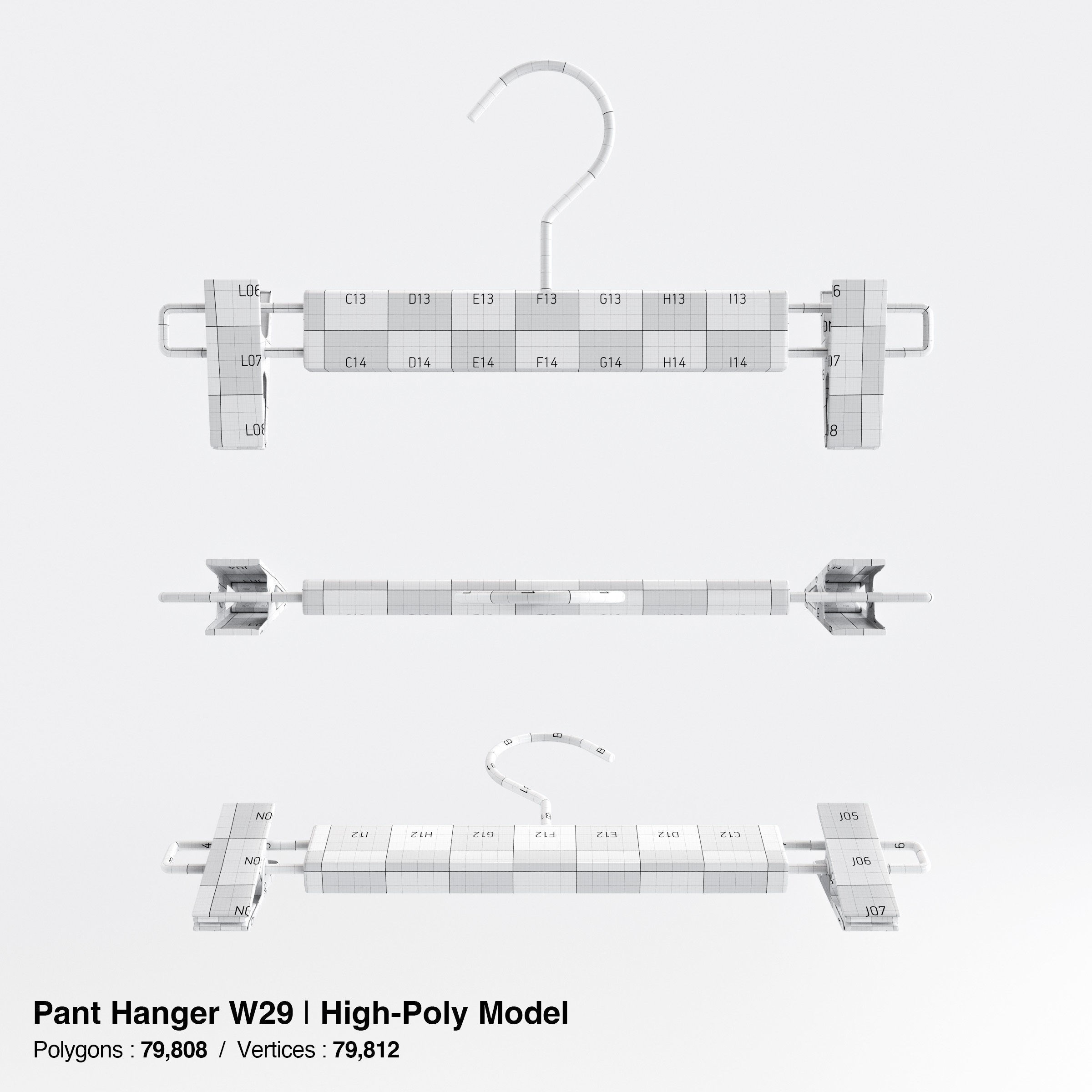 Wooden Clothes Hangers Collection - Low-Poly 3D Model - View 57