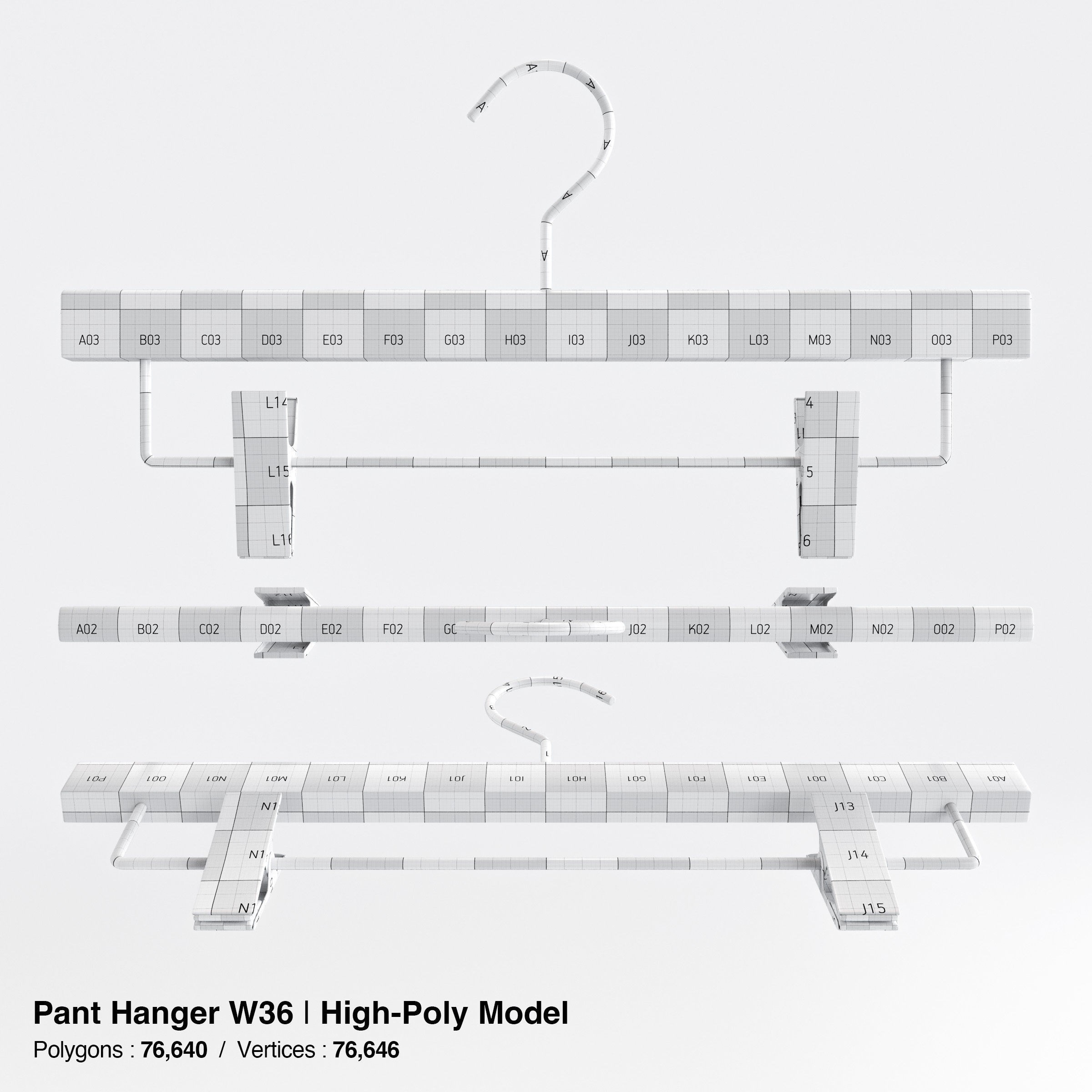 Wooden Clothes Hangers Collection - Low-Poly 3D Model - View 63