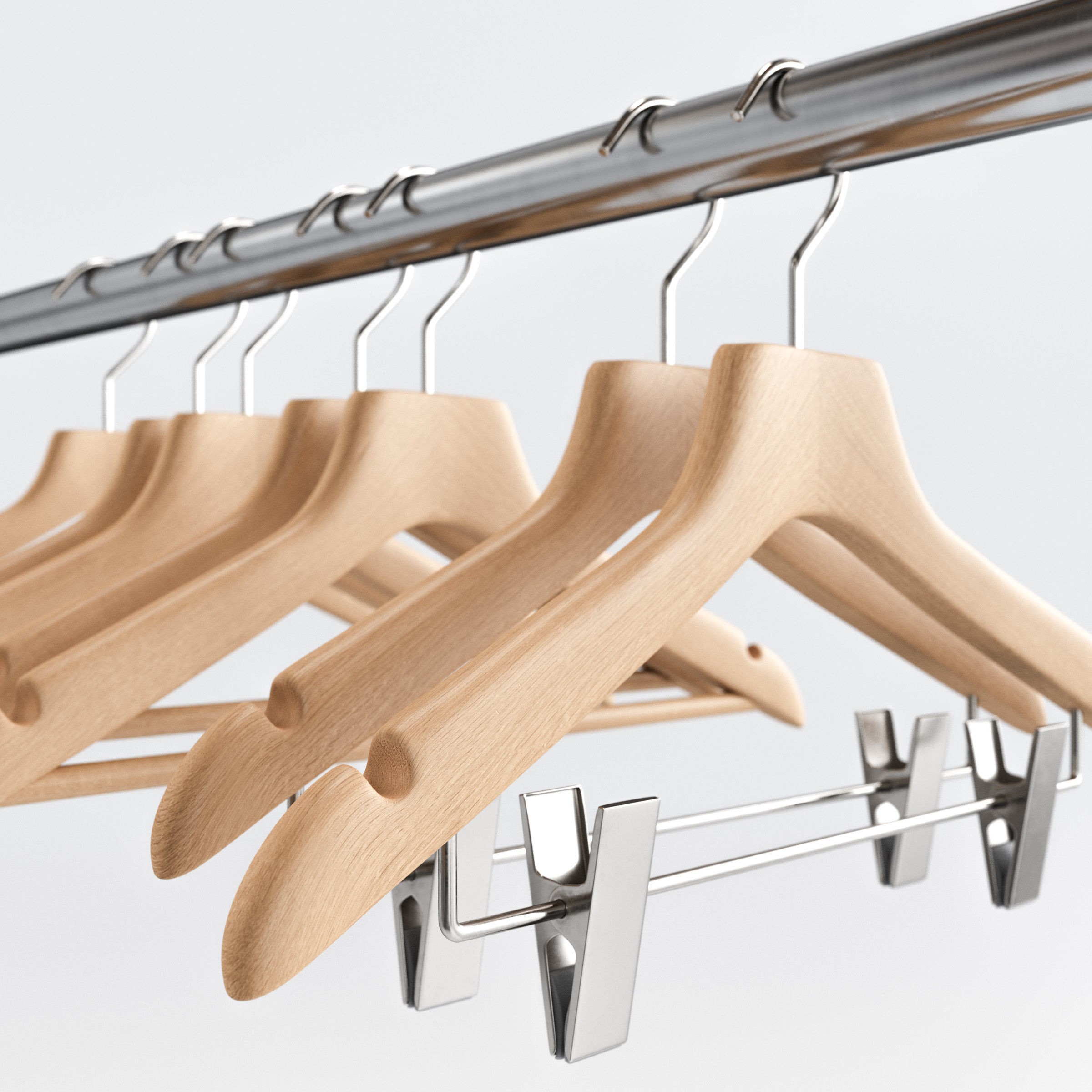 Wooden Clothes Hangers Collection - Low-Poly 3D Model - View 7