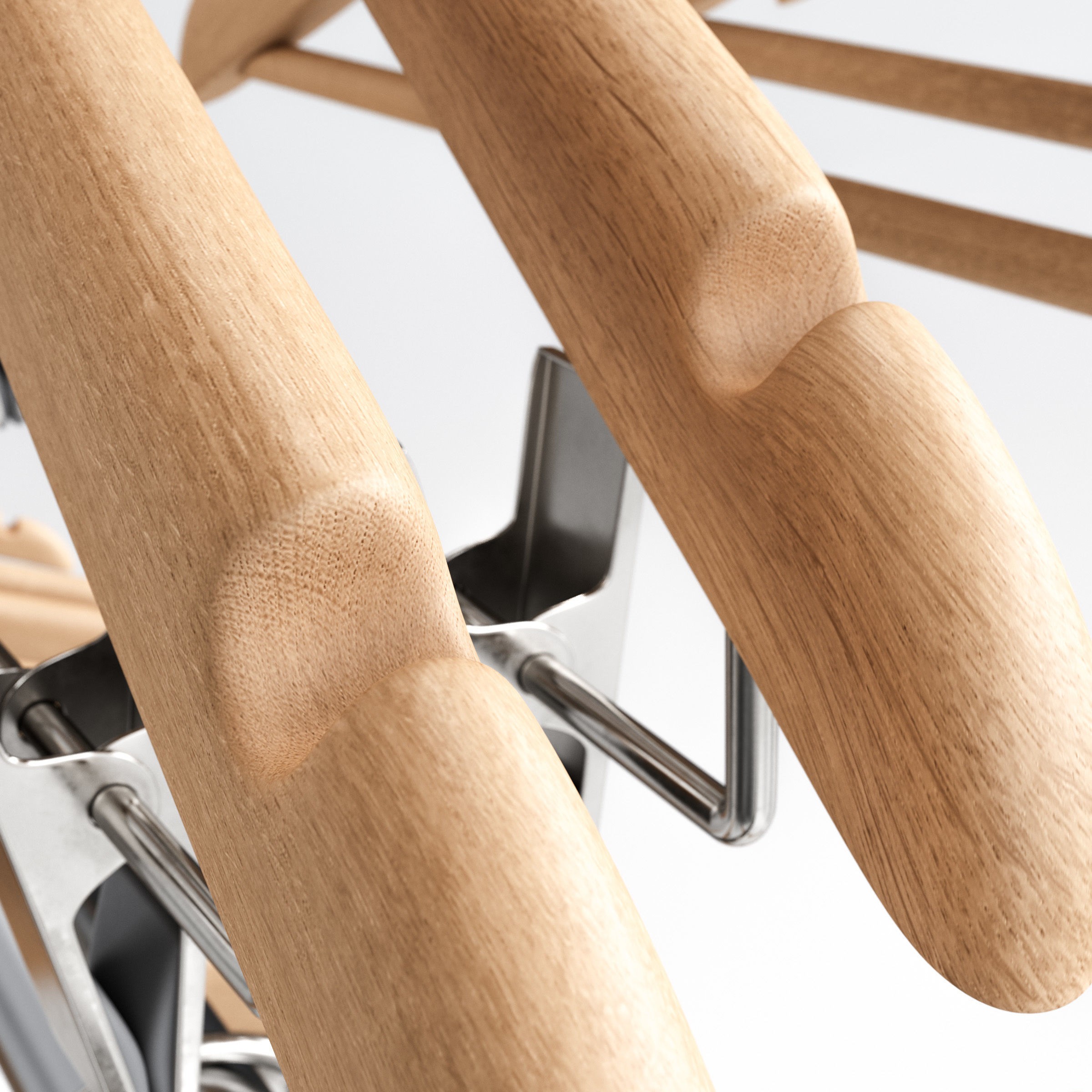 Wooden Clothes Hangers Collection - Low-Poly 3D Model - View 9