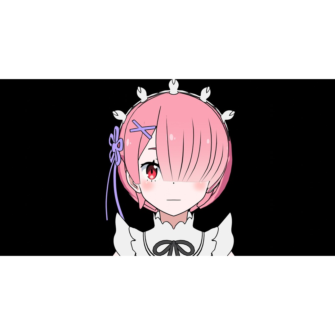 Ram & Rem 3D Model – Low Poly Anime Characters for Blender - View 11