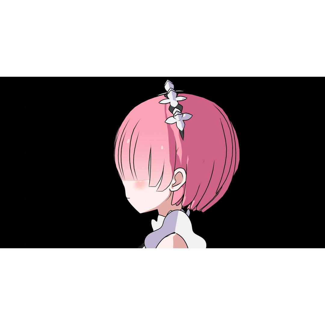 Ram & Rem 3D Model – Low Poly Anime Characters for Blender - View 12