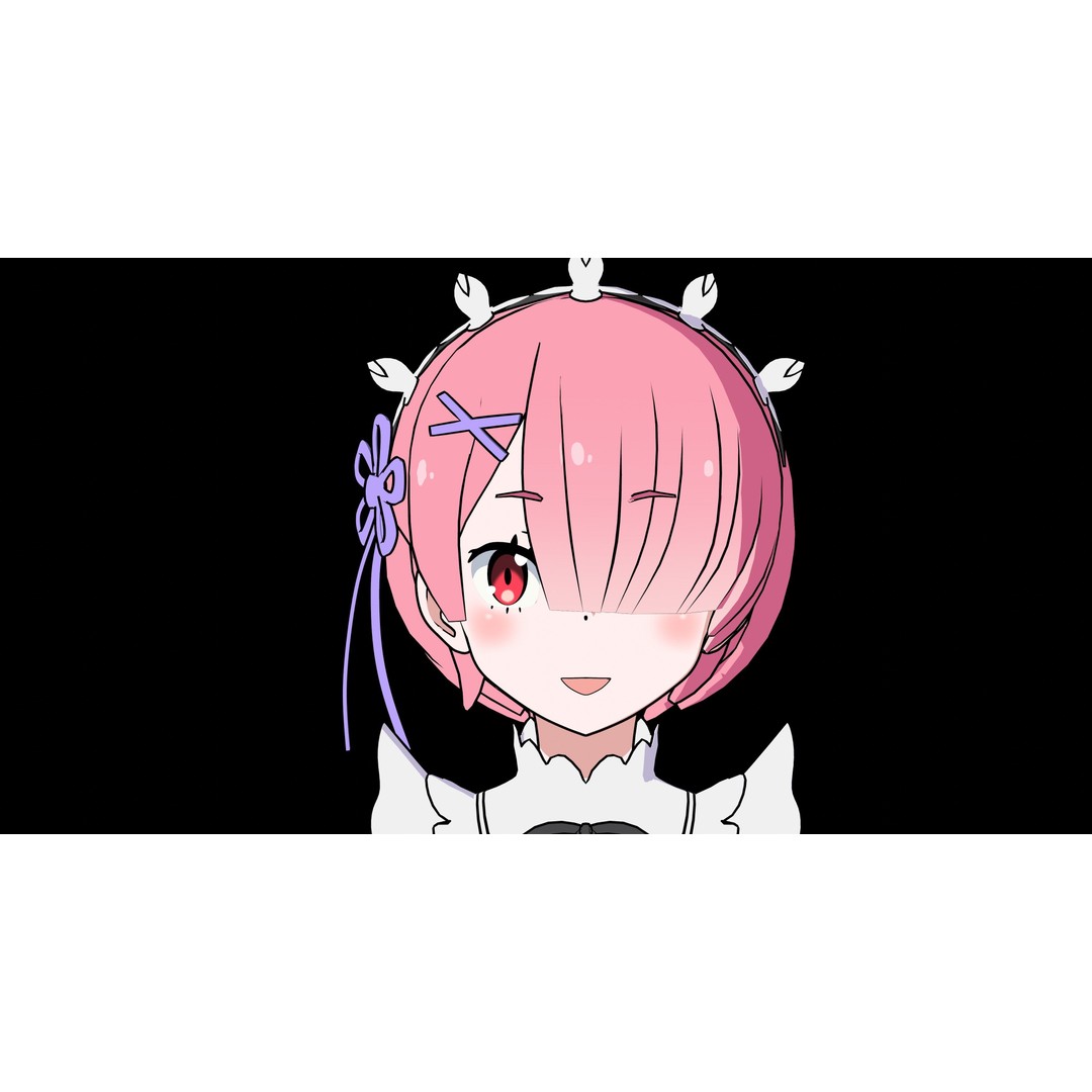 Ram & Rem 3D Model – Low Poly Anime Characters for Blender - View 14