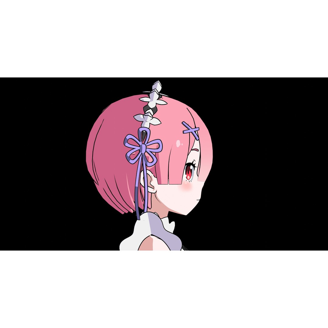 Ram & Rem 3D Model – Low Poly Anime Characters for Blender - View 15