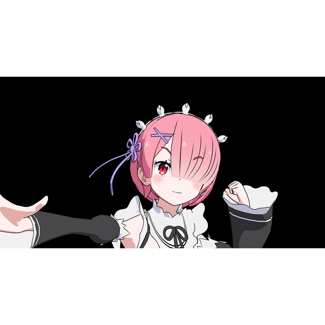 Ram & Rem 3D Model – Low Poly Anime Characters for Blender - View 18