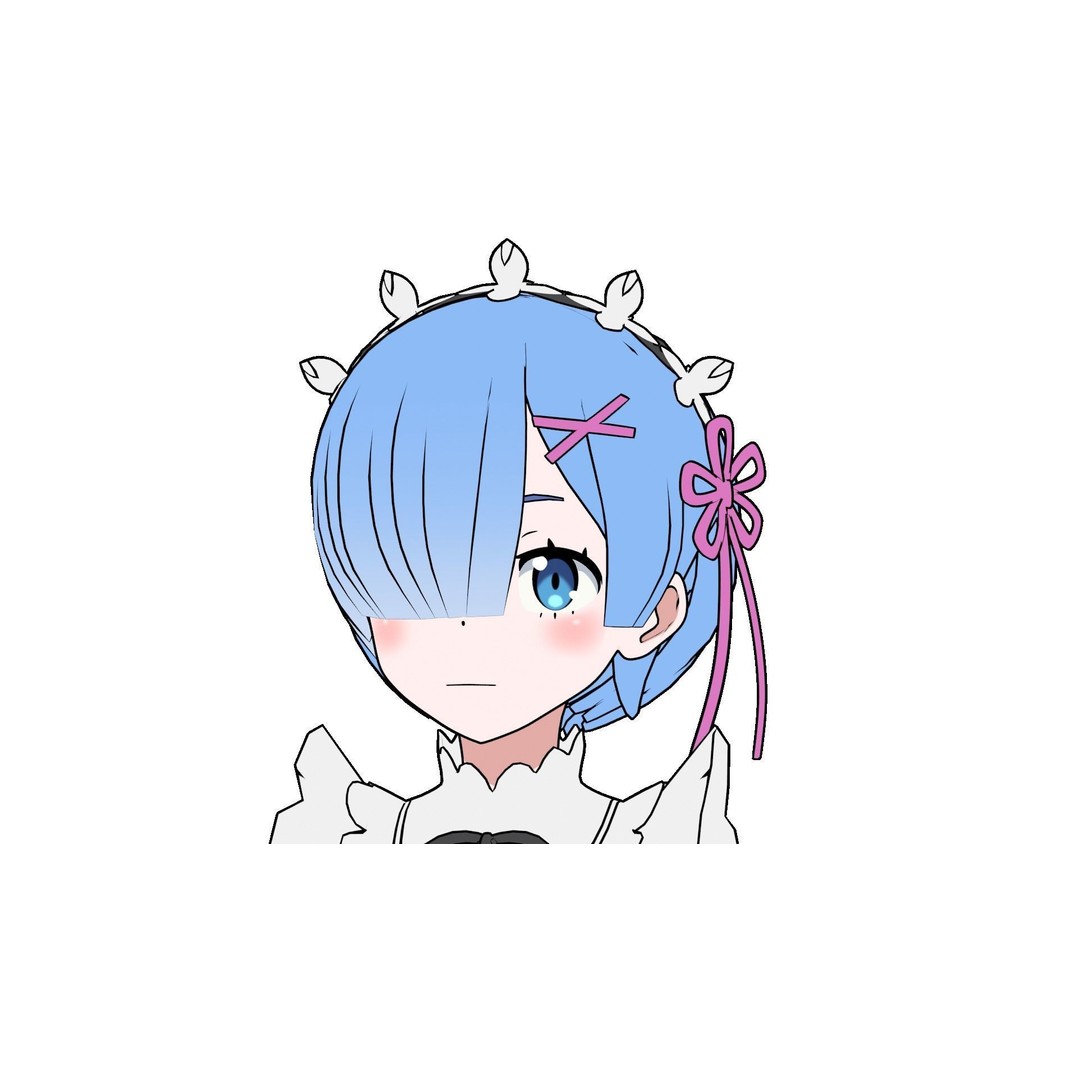 Ram & Rem 3D Model – Low Poly Anime Characters for Blender - View 24