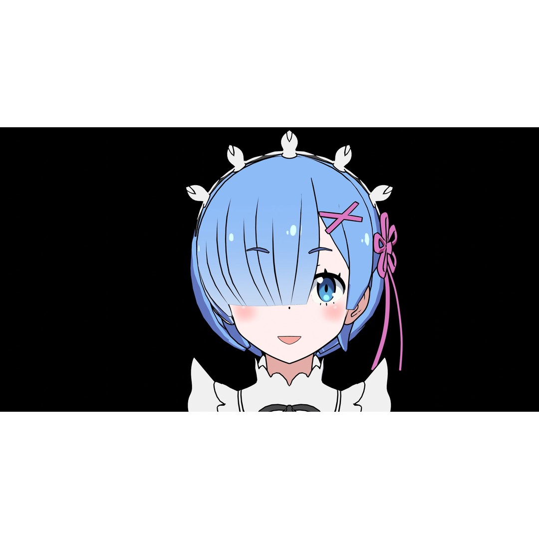 Ram & Rem 3D Model – Low Poly Anime Characters for Blender - View 28