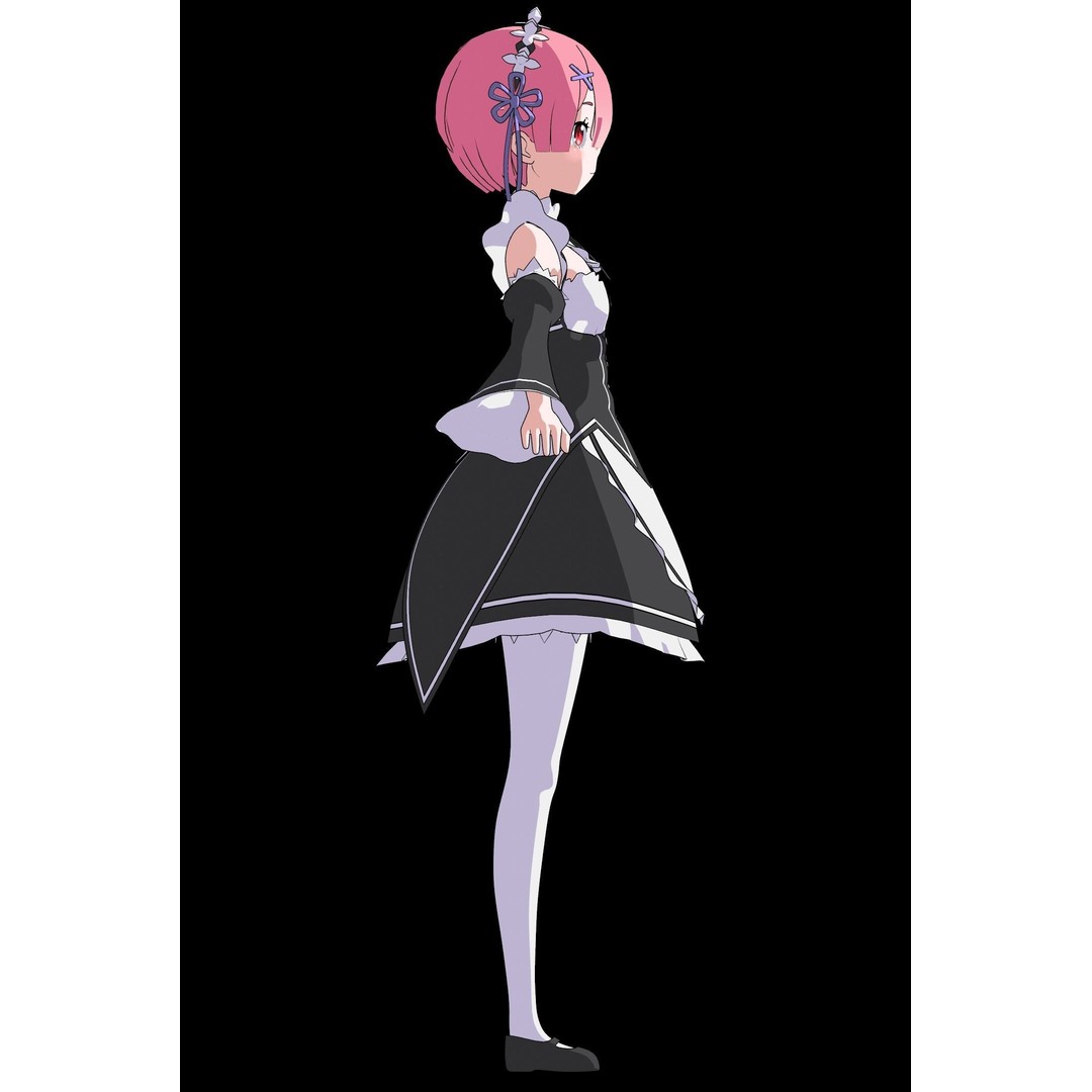 Ram & Rem 3D Model – Low Poly Anime Characters for Blender - View 3