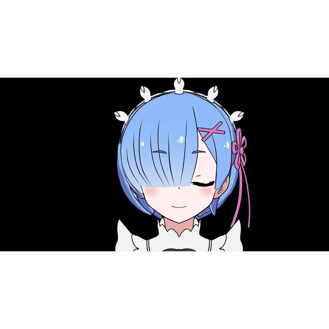 Ram & Rem 3D Model – Low Poly Anime Characters for Blender - View 30
