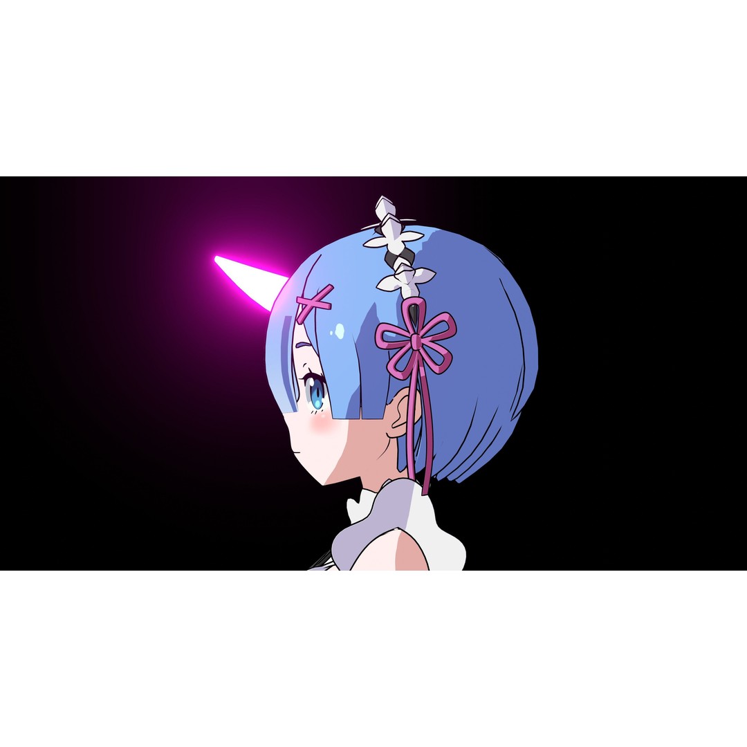 Ram & Rem 3D Model – Low Poly Anime Characters for Blender - View 34