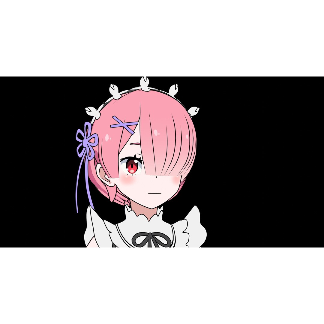 Ram & Rem 3D Model – Low Poly Anime Characters for Blender - View 9